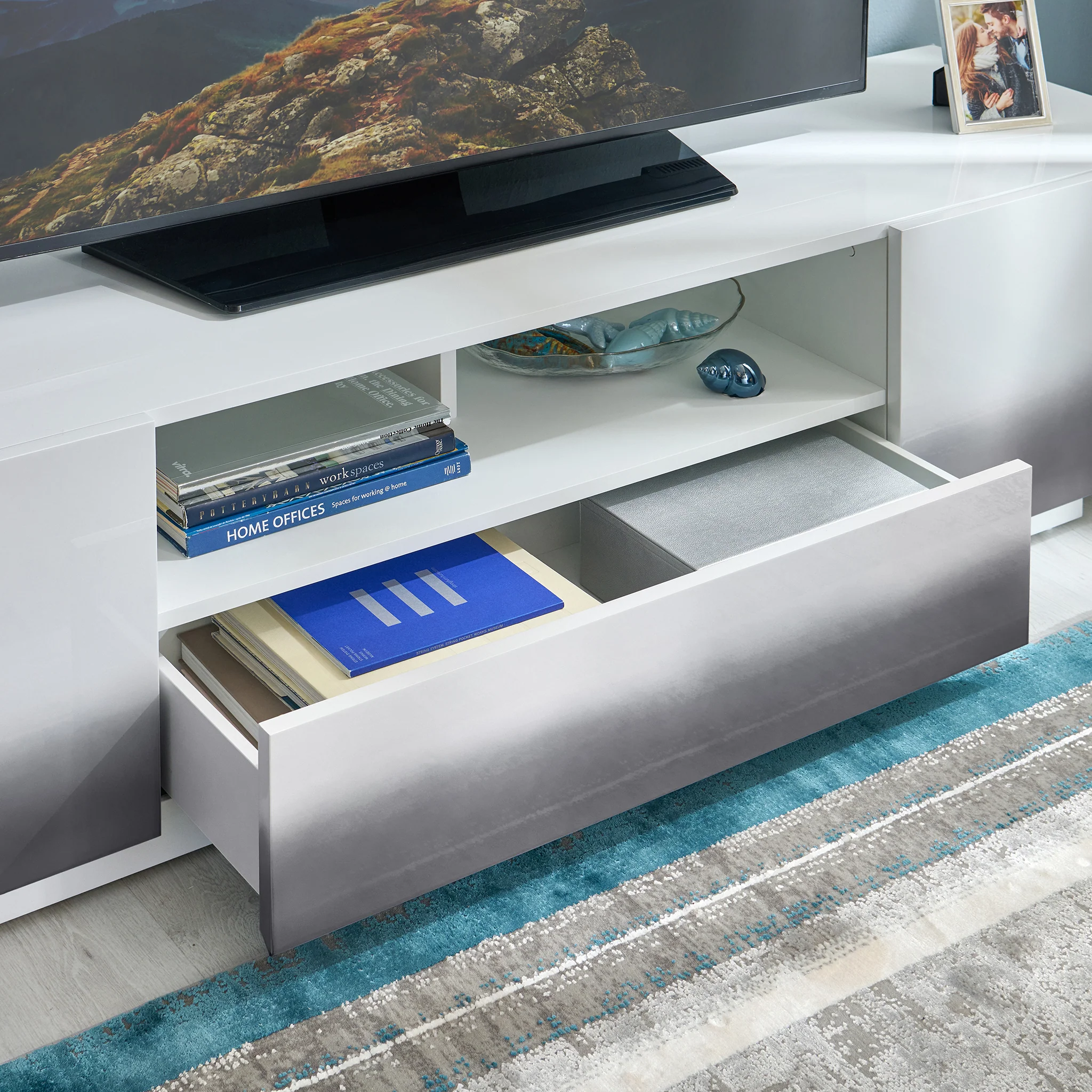 OCEAN Comodă TV 2 uși, 1 sertar - Image 6