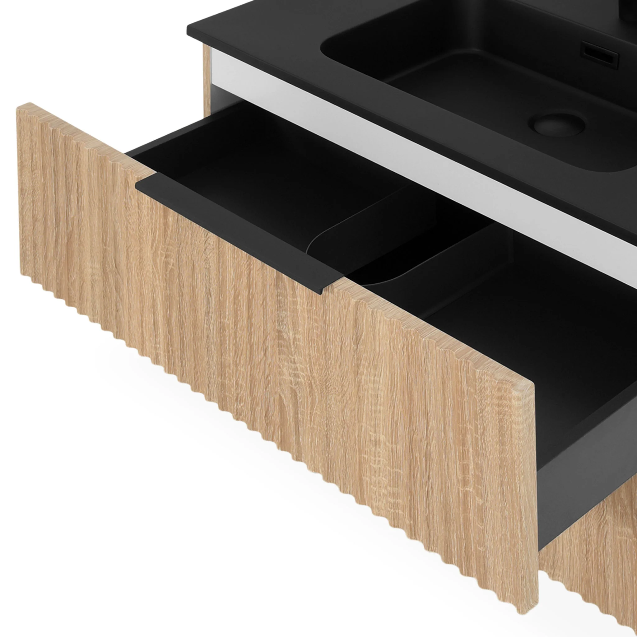 HORIK Set mobilier baie, mască lavoar și lavoar compozit - Image 5