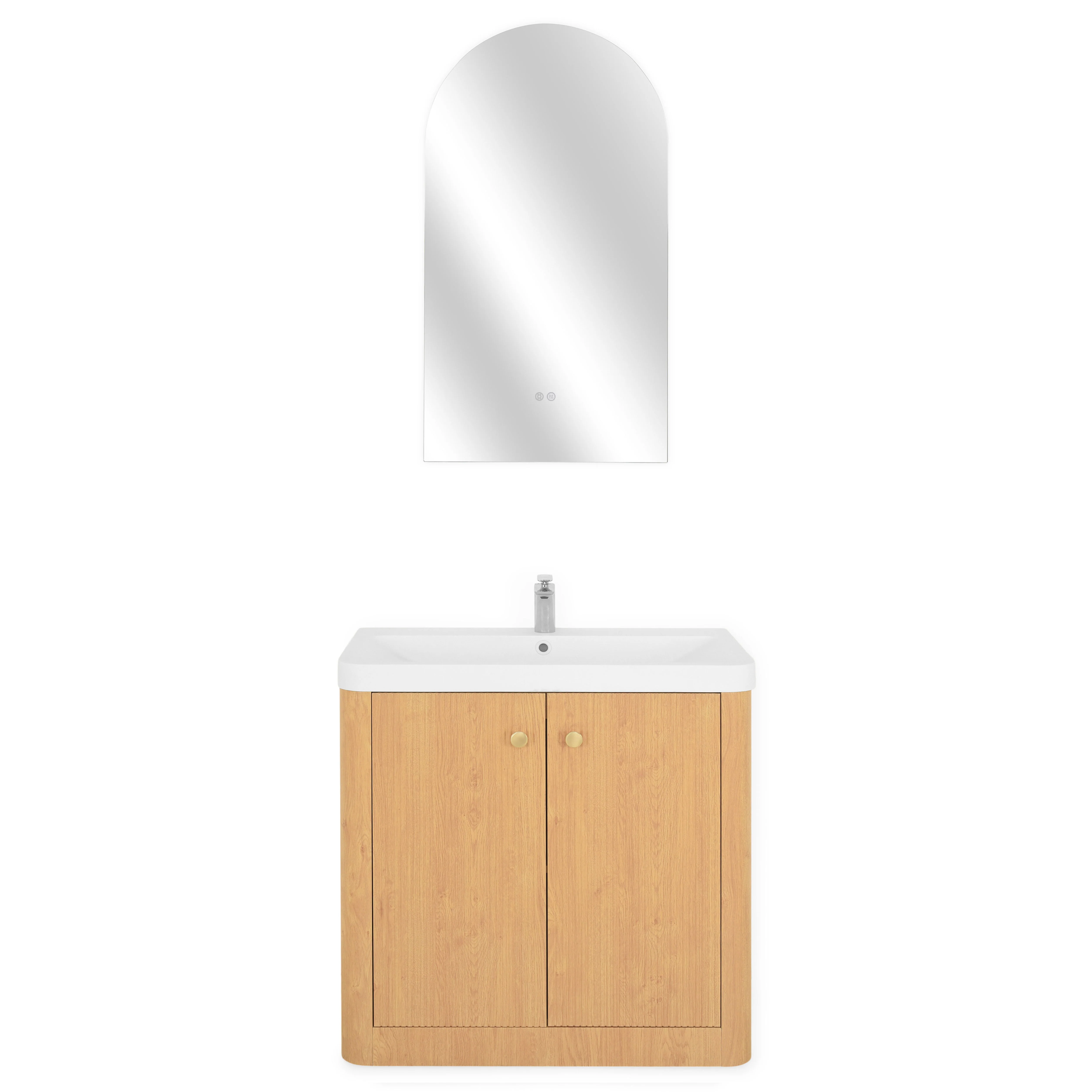 TOM/LILLY Set mobilier baie, mască lavoar, lavoar și oglindă LED