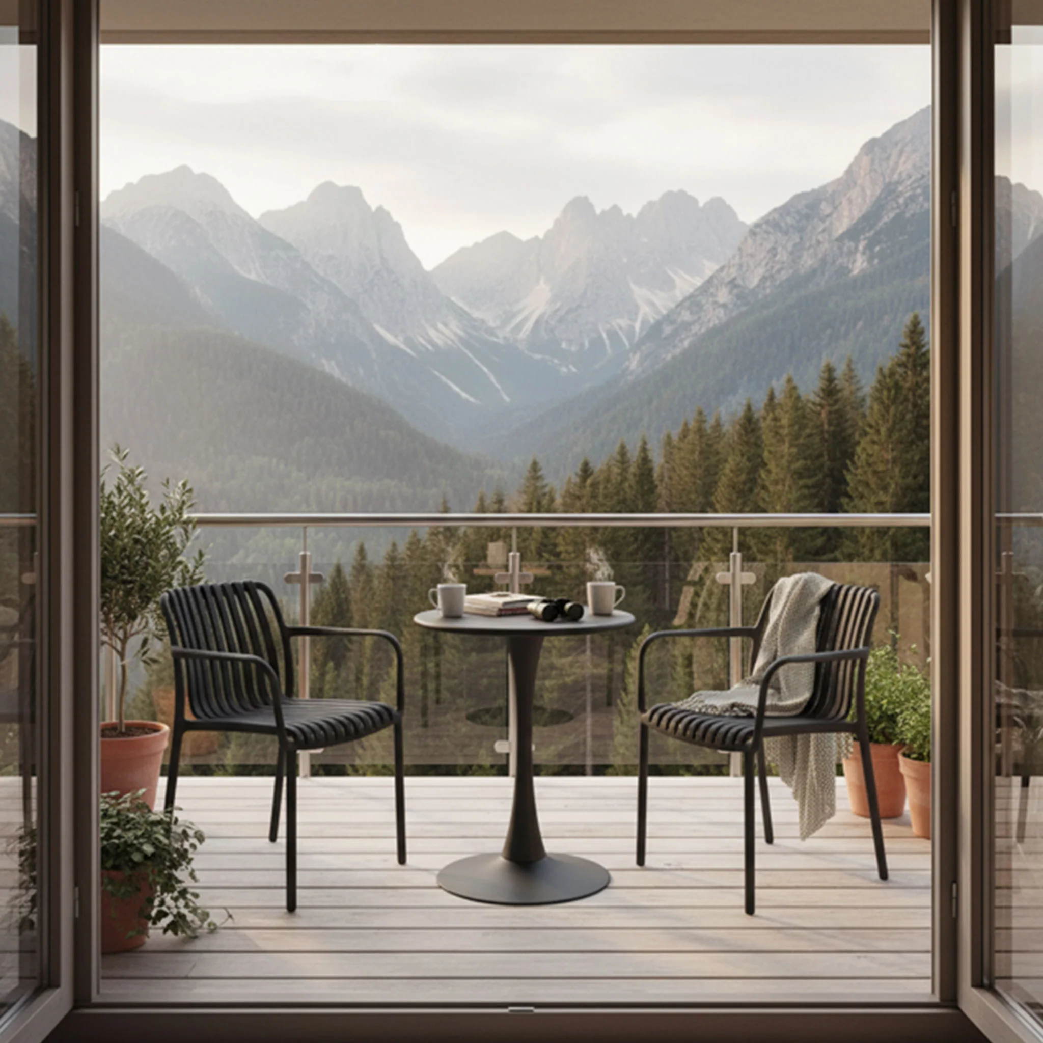 PLEZURO/ALPINE Set mobilier terasă/grădină, 2 scaune și masă - Image 2