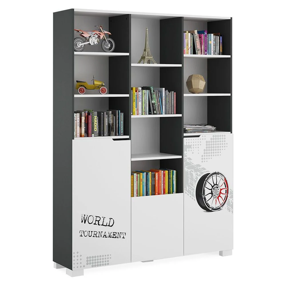 CHAMPION Biblioteca copii, 3 usi 7 polite