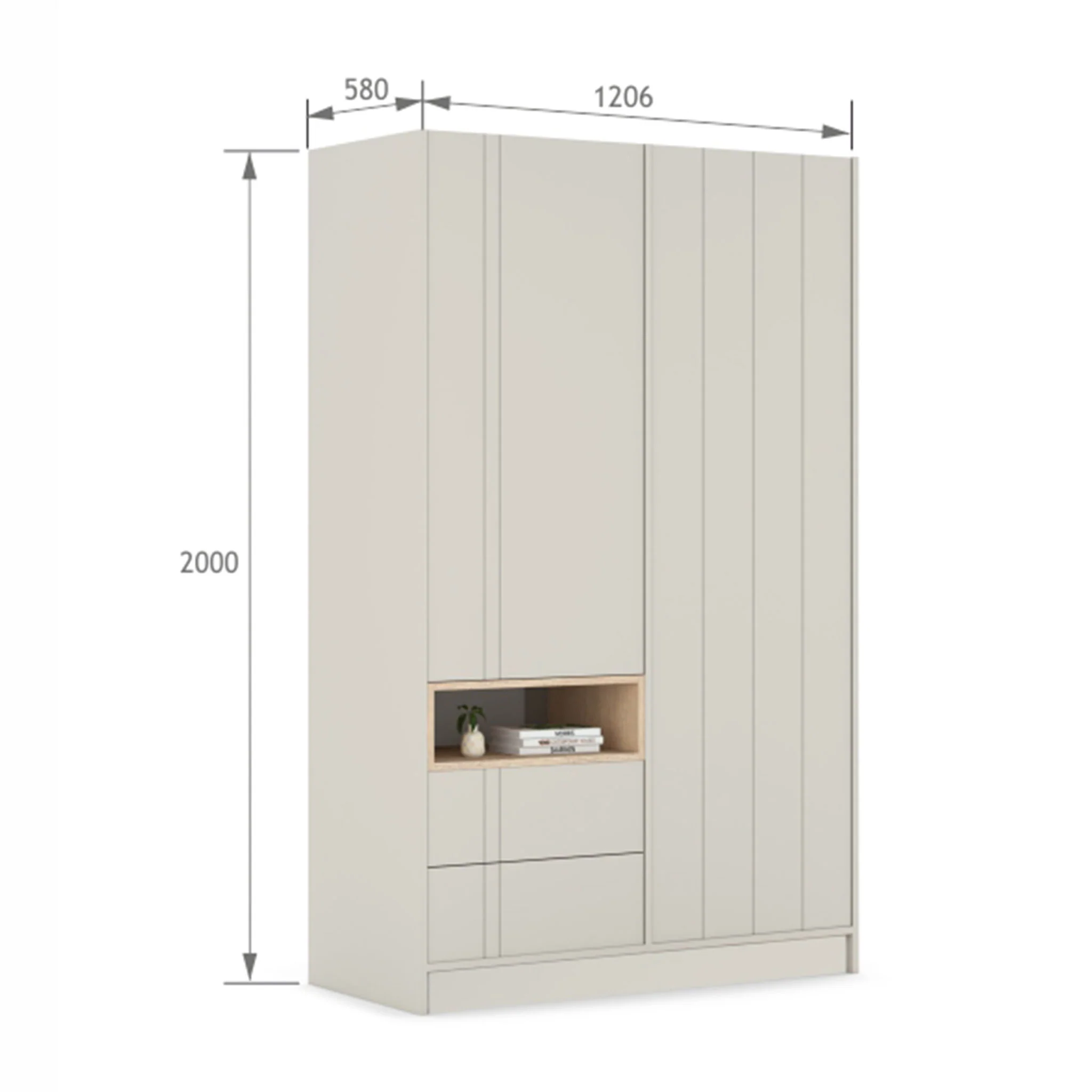 MODE CASMIR Dulap copii, 2 uși, 2 sertare - Image 3