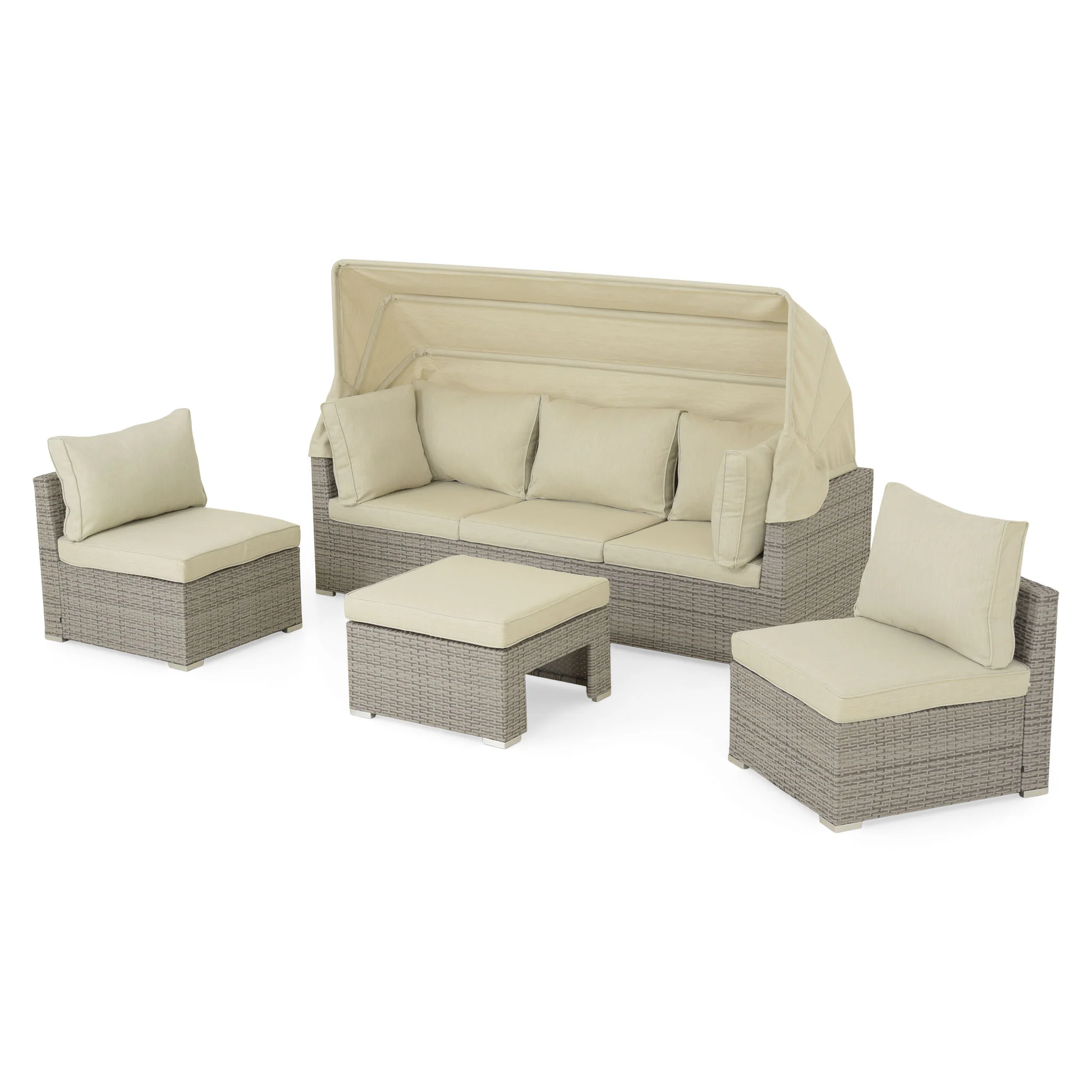 MOLLY Set mobilier terasă/grădină, 2 fotolii, canapea și măsuță - Image 4