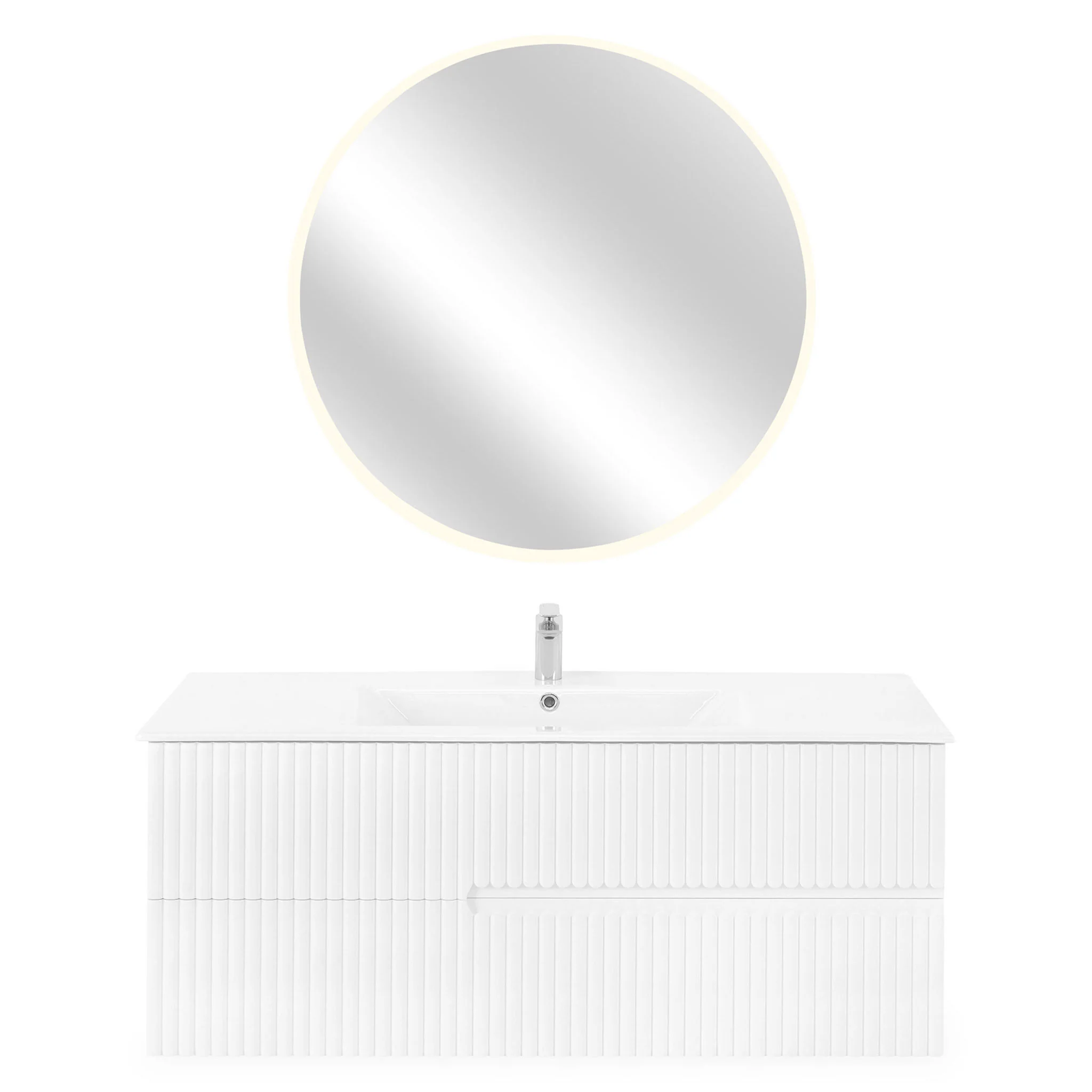MOONLIGHT Set mobilier baie, mască lavoar, lavoar și oglindă LED - Image 2