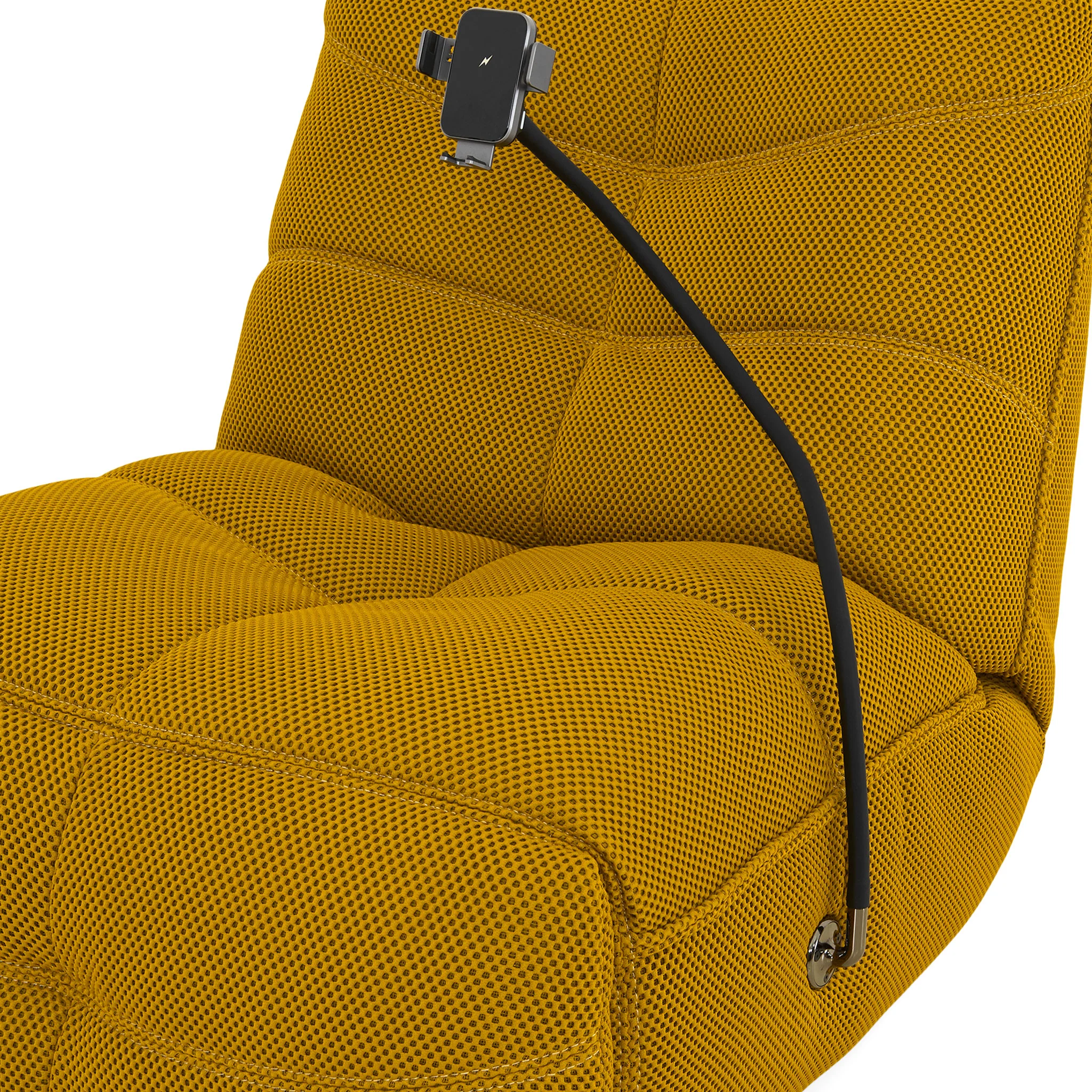 OPTIMUS Fotoliu rotativ cu recliner electric, USB, suport telefon, stofă - Image 13