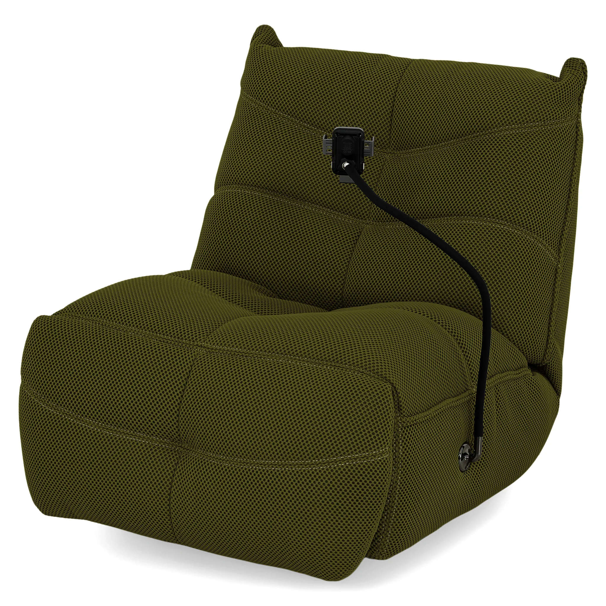 OPTIMUS Fotoliu rotativ cu recliner electric, USB, suport telefon, stofă - Image 21