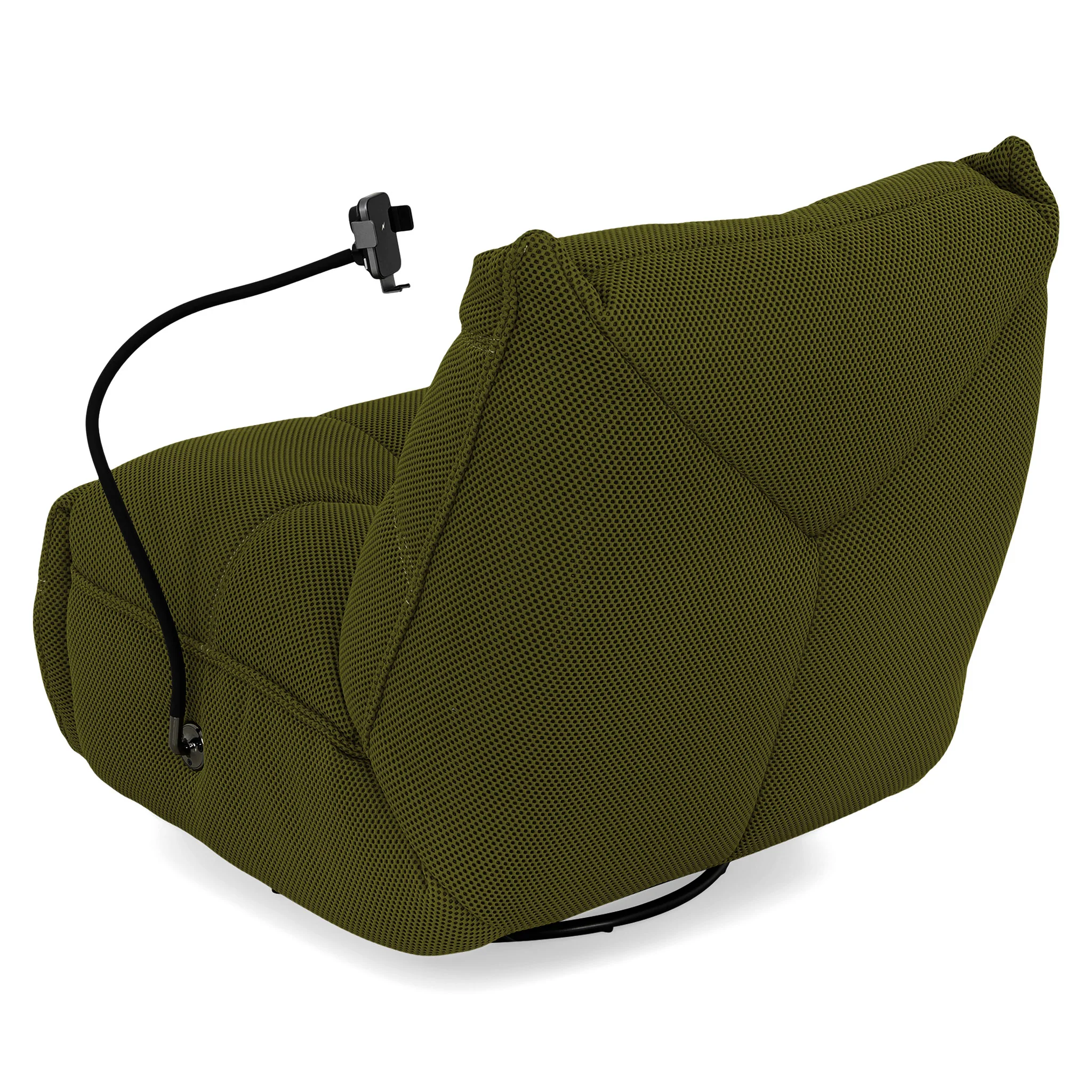 OPTIMUS Fotoliu rotativ cu recliner electric, USB, suport telefon, stofă - Image 29