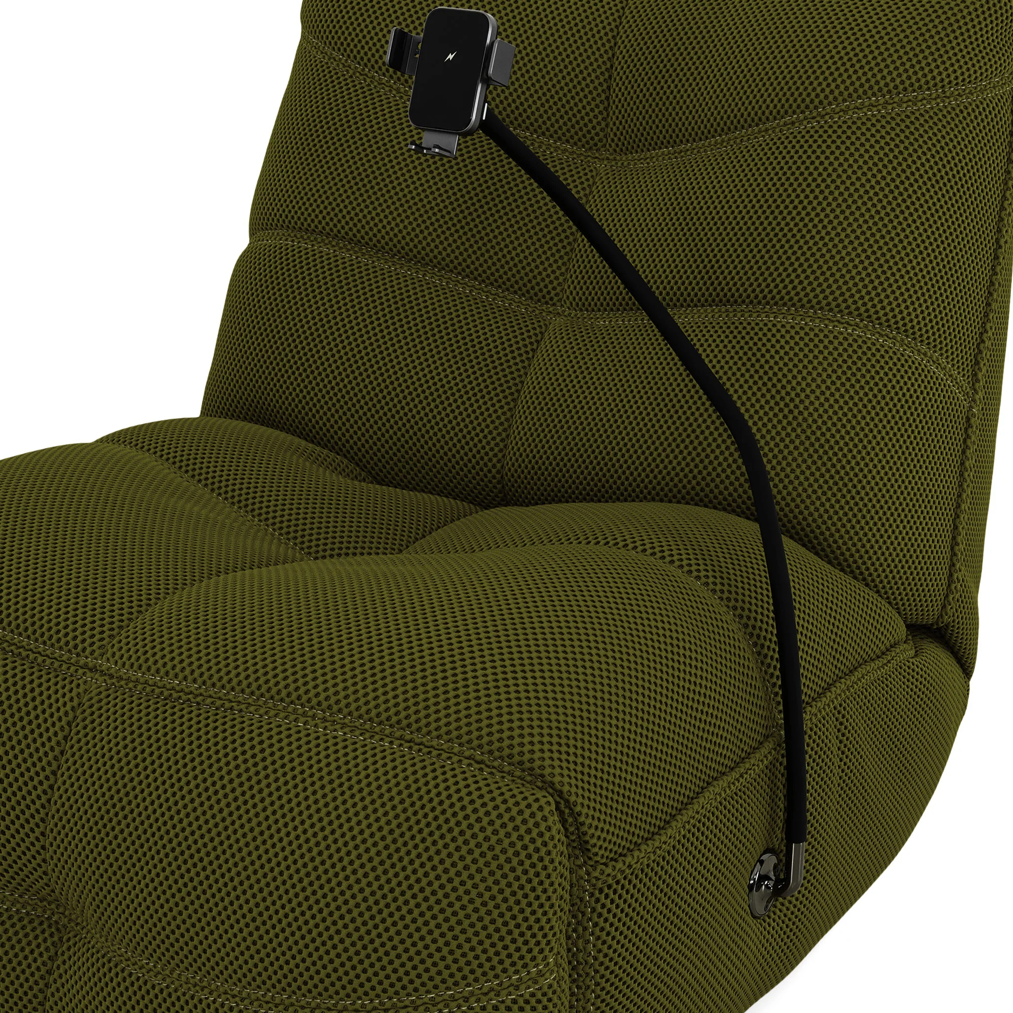 OPTIMUS Fotoliu rotativ cu recliner electric, USB, suport telefon, stofă - Image 30