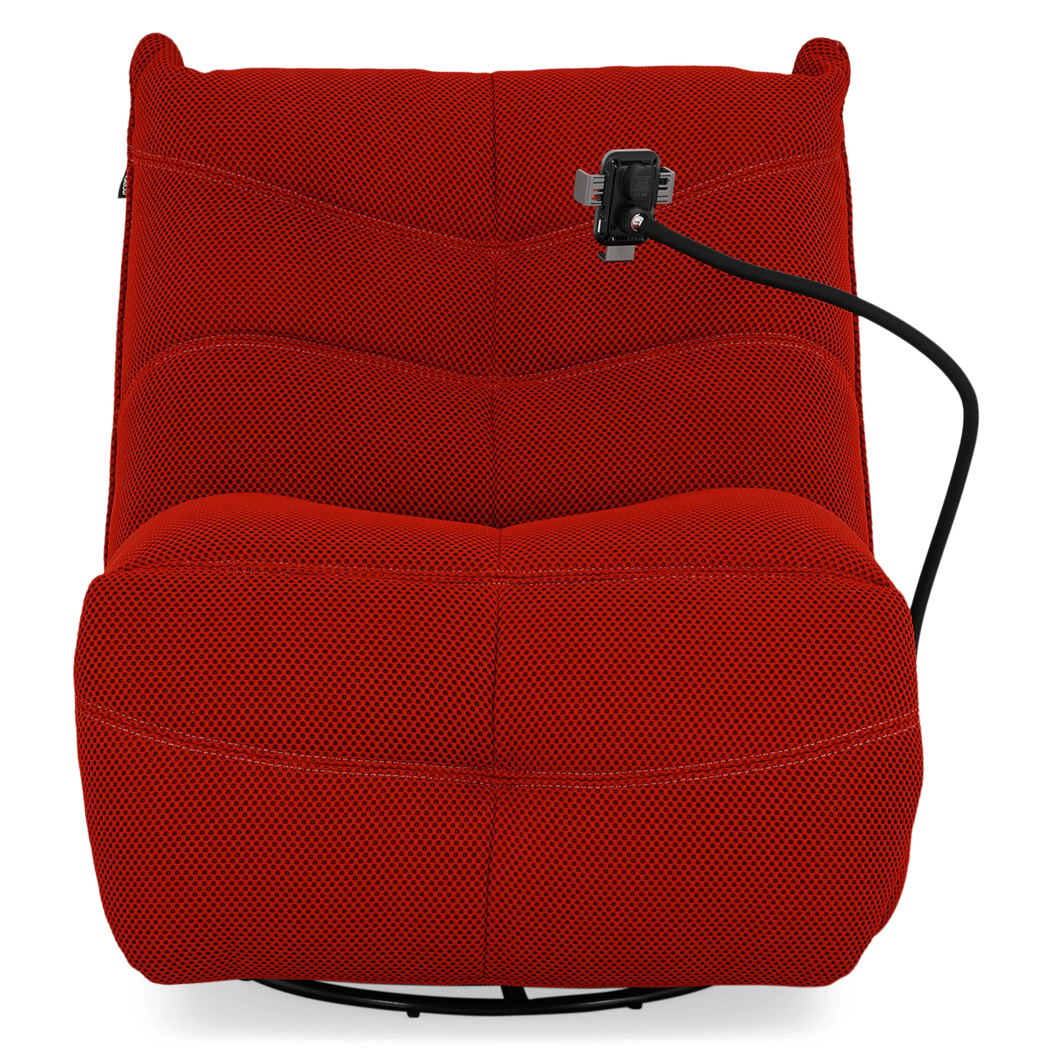 OPTIMUS Fotoliu rotativ cu recliner electric, USB, suport telefon, stofă - Image 36