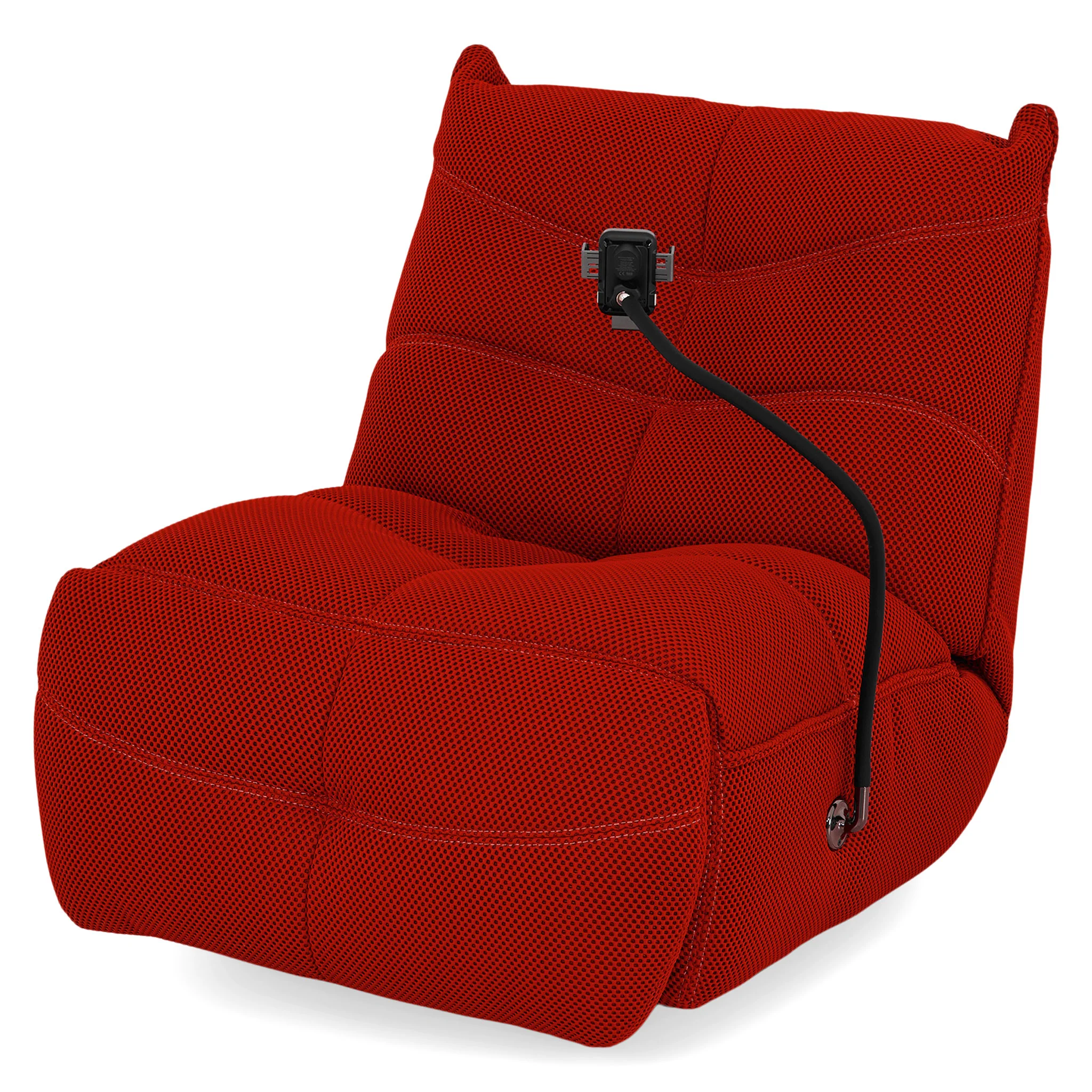 OPTIMUS Fotoliu rotativ cu recliner electric, USB, suport telefon, stofă - Image 38
