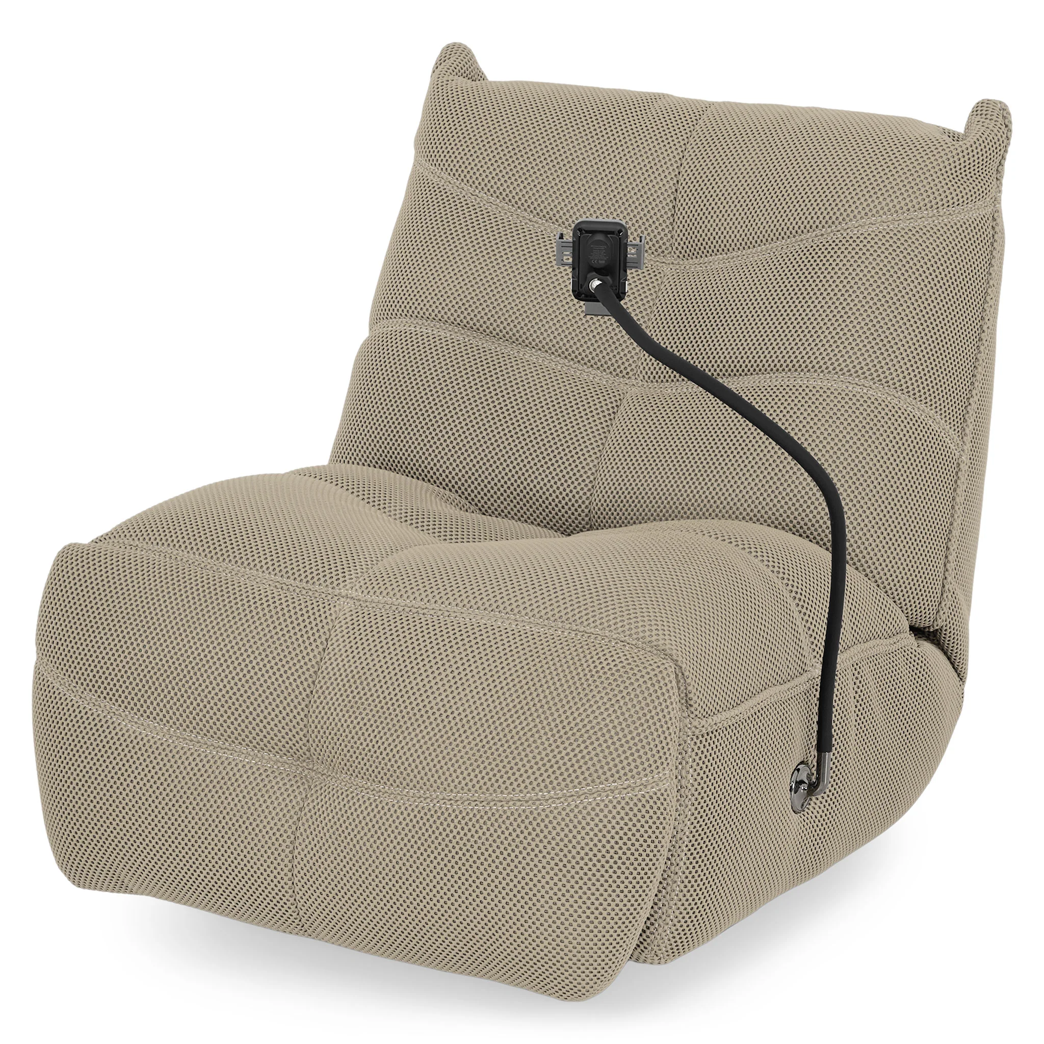 OPTIMUS Fotoliu rotativ cu recliner electric, USB, suport telefon, stofă - Image 55