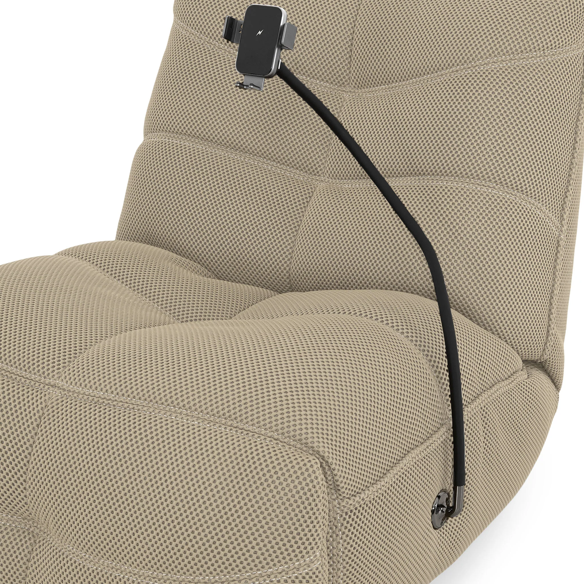 OPTIMUS Fotoliu rotativ cu recliner electric, USB, suport telefon, stofă - Image 64