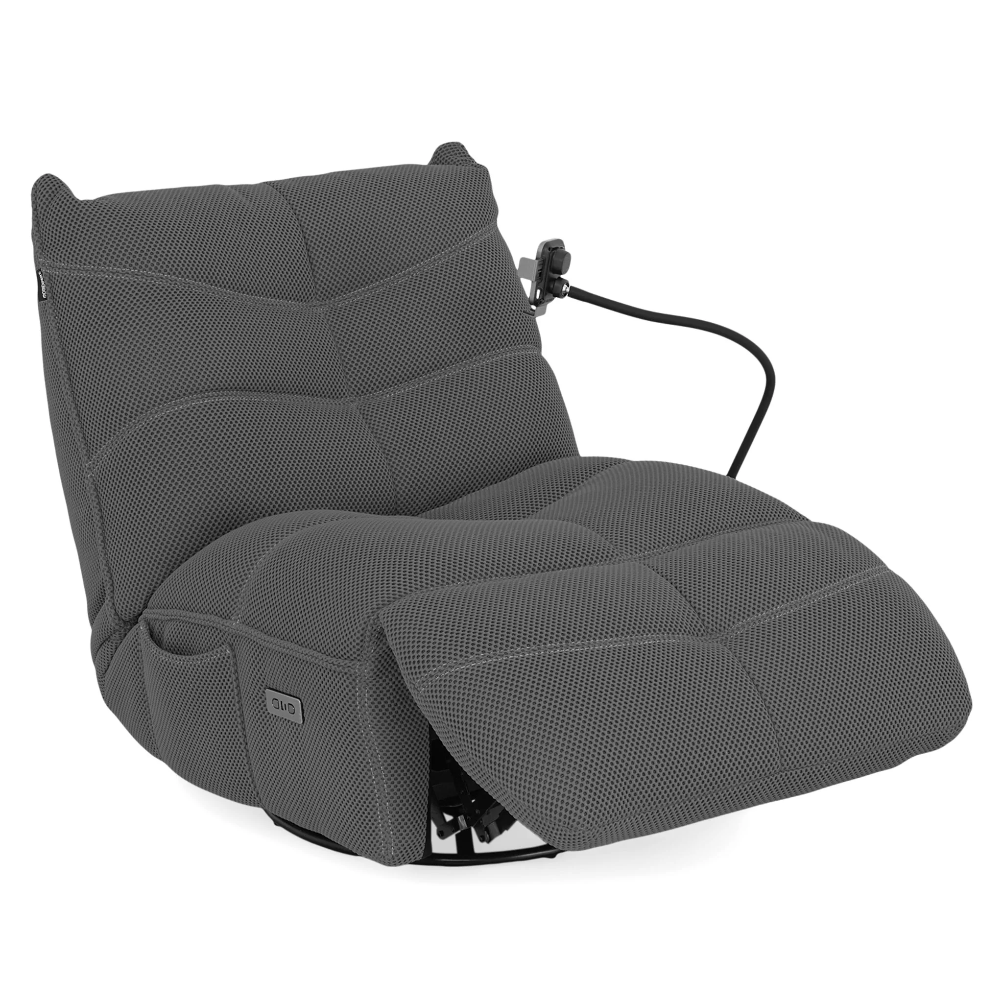 OPTIMUS Fotoliu rotativ cu recliner electric, USB, suport telefon, stofă - Image 76
