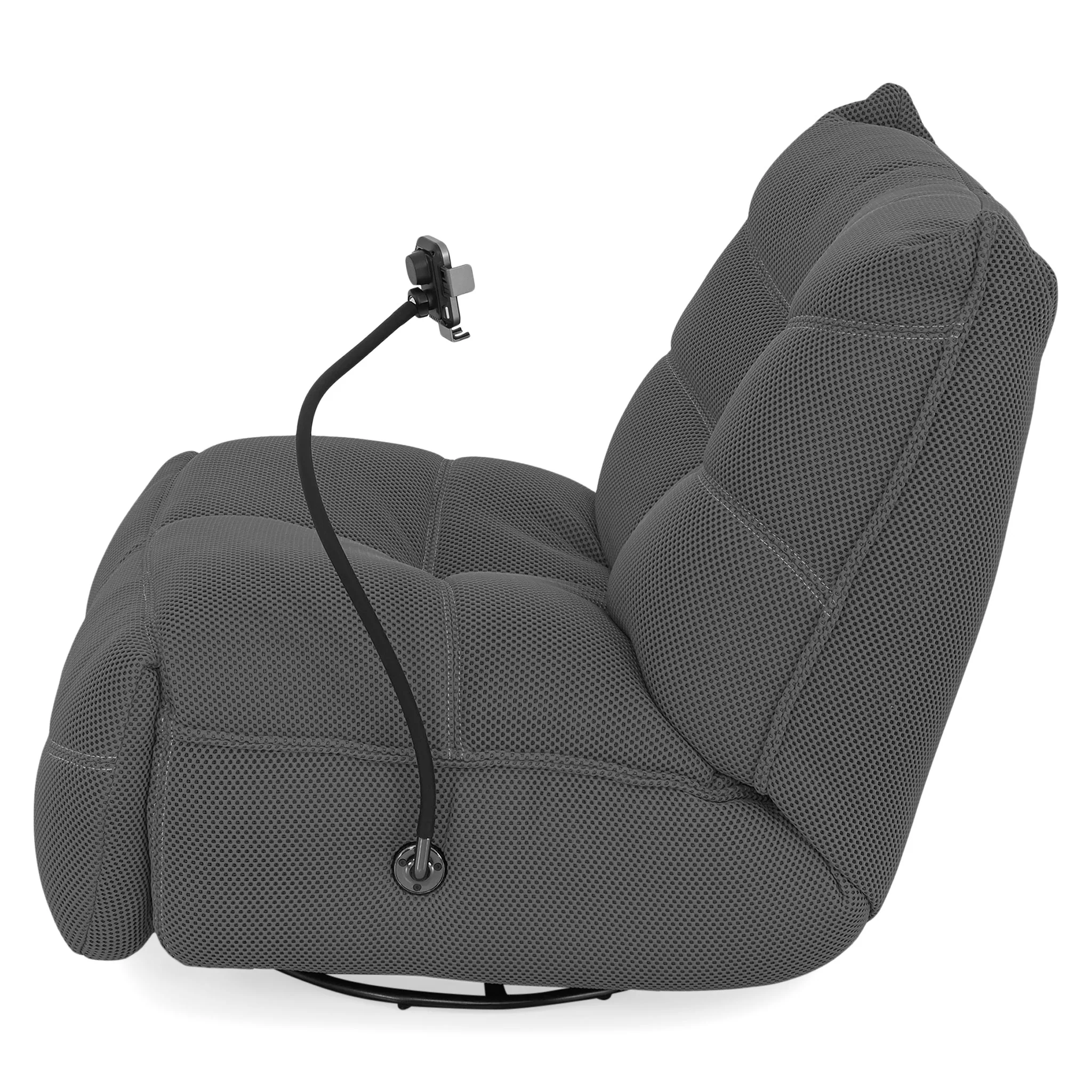 OPTIMUS Fotoliu rotativ cu recliner electric, USB, suport telefon, stofă - Image 79