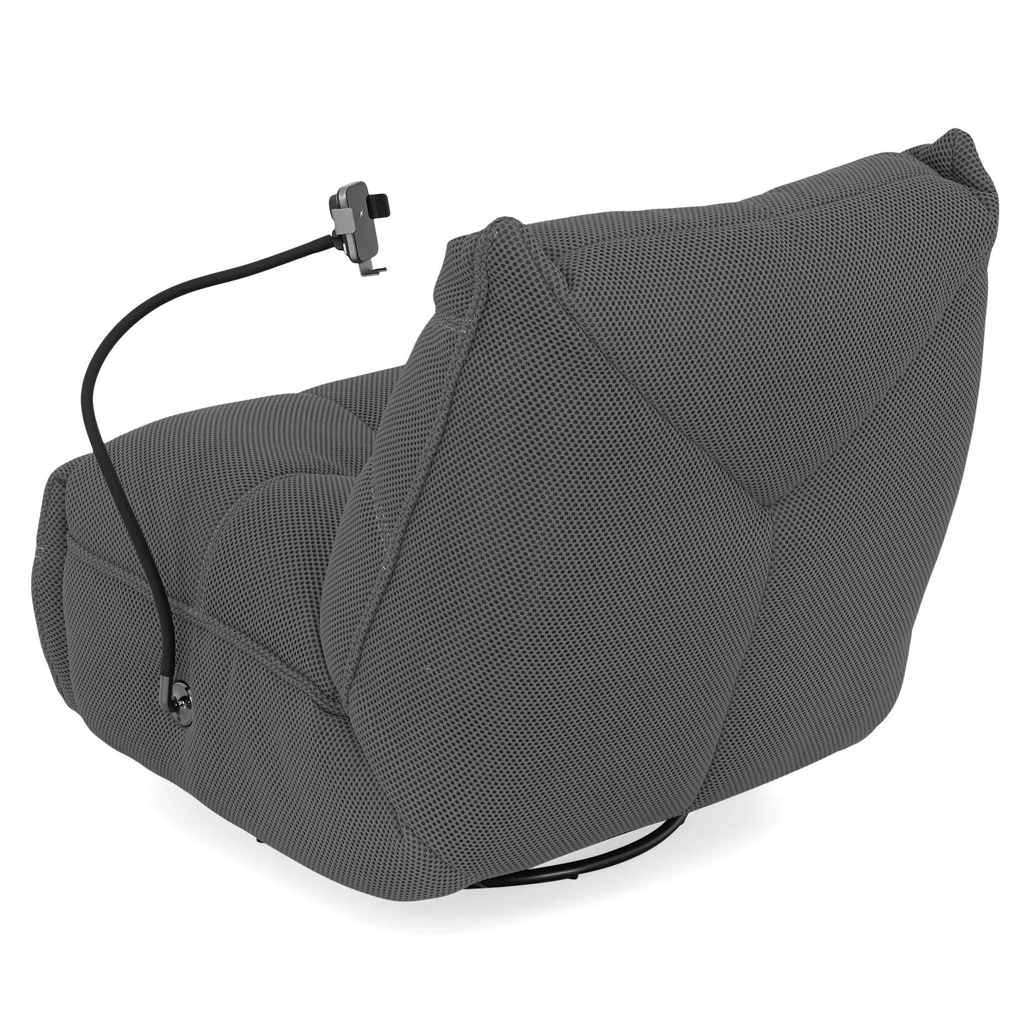 OPTIMUS Fotoliu rotativ cu recliner electric, USB, suport telefon, stofă - Image 80
