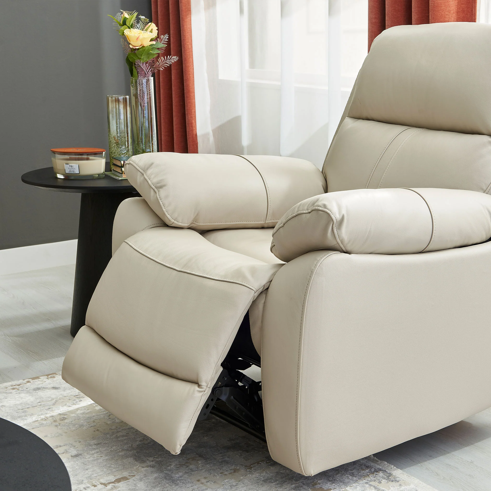 HUDSON Fotoliu, recliner manual, piele naturală - Image 6