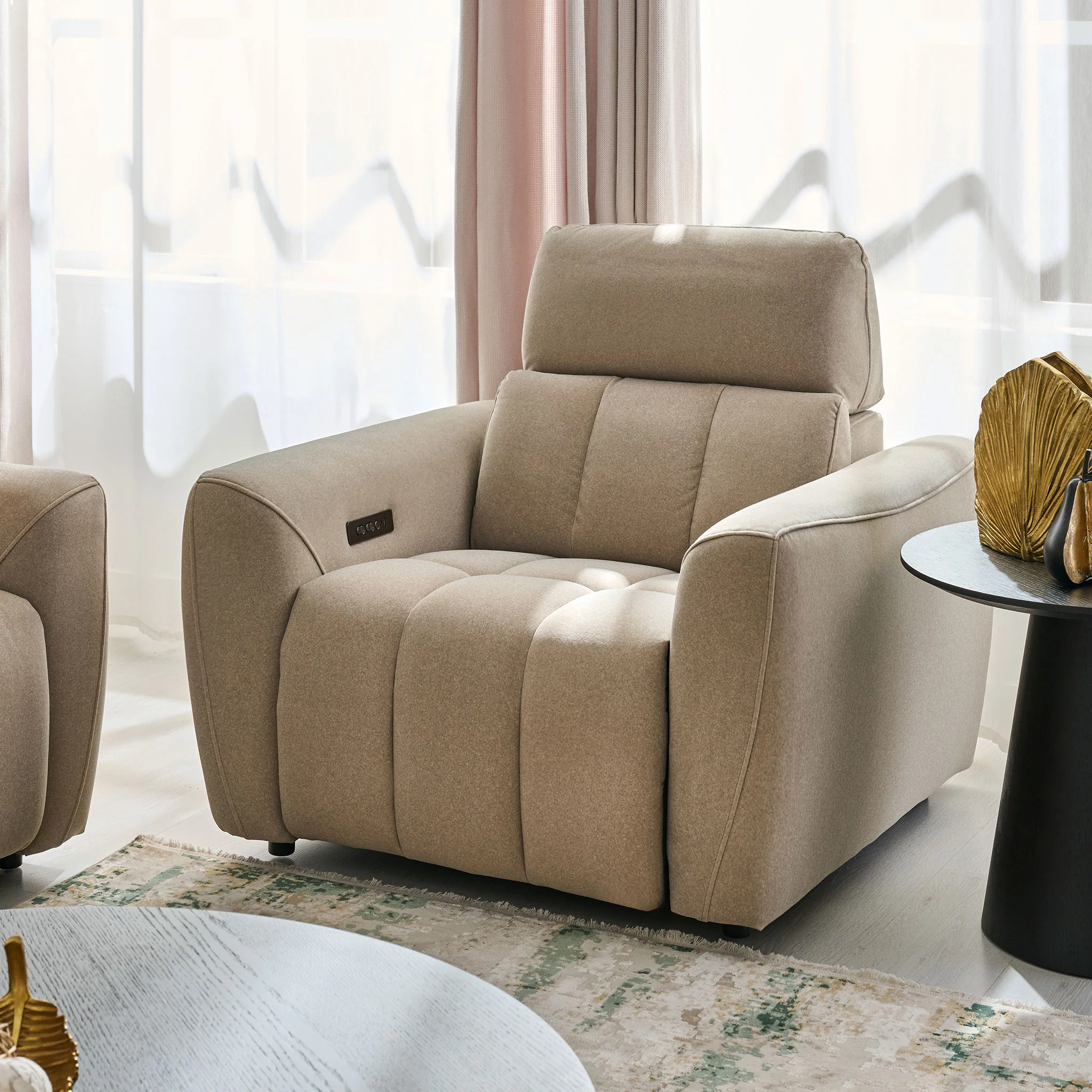 WISNER Fotoliu, recliner electric, mecanism electric tetieră, stofă - Image 4