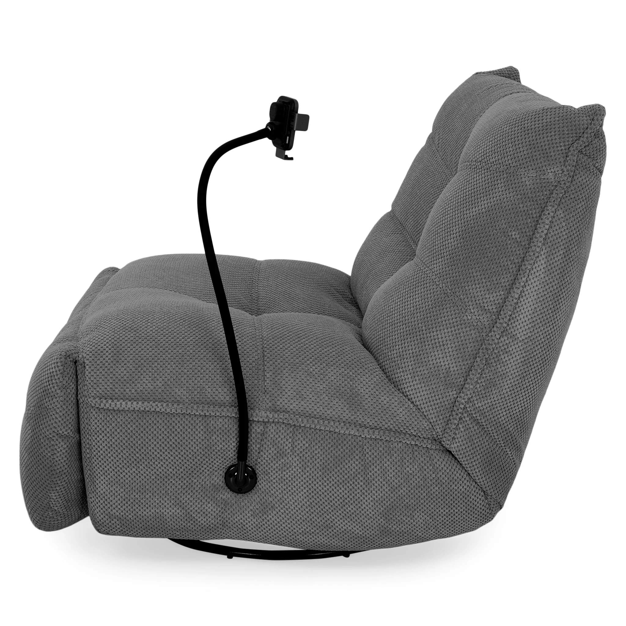 OPTIMUS Fotoliu rotativ, recliner electric, USB, suport telefon, stofă - Image 37