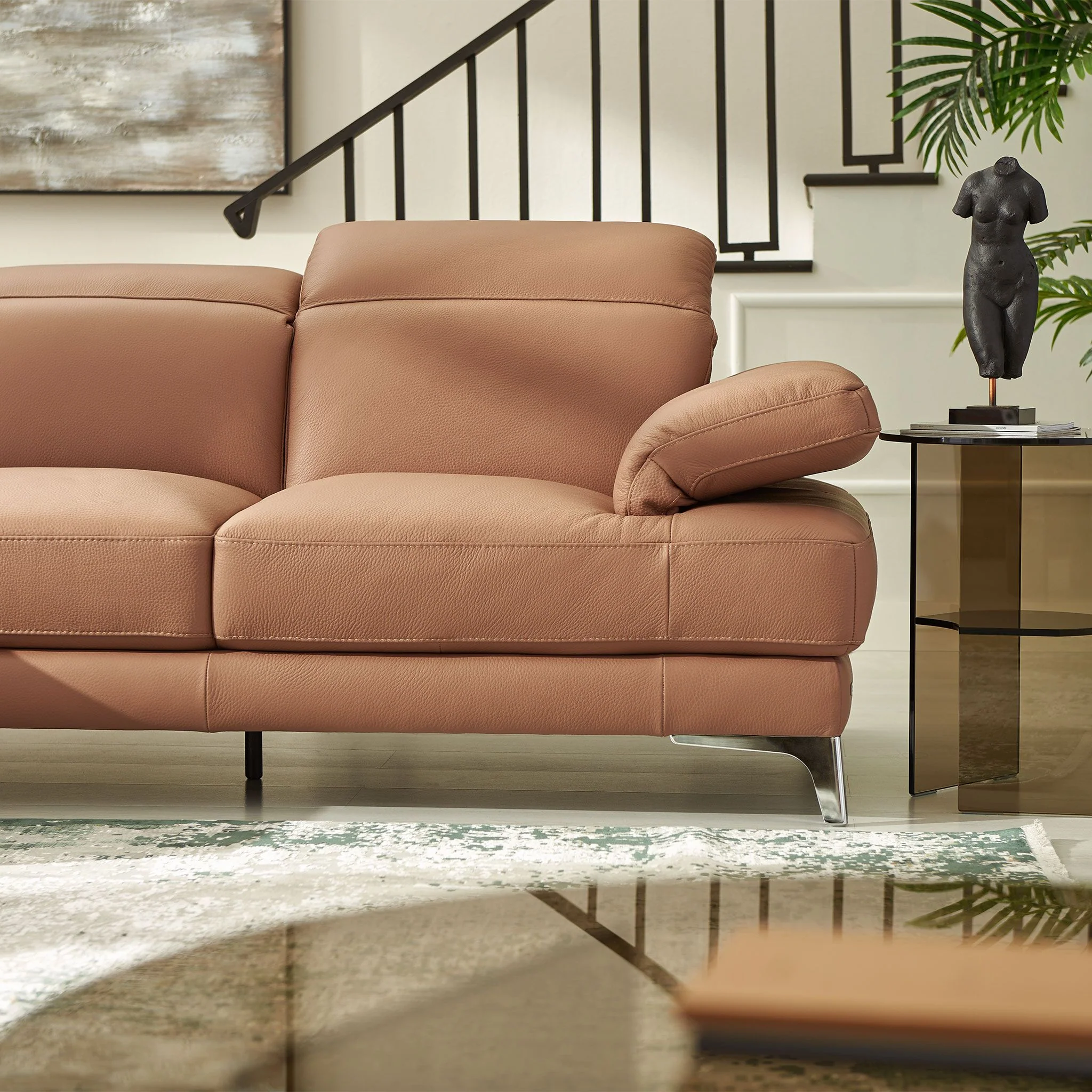 NATUZZI EDITIONS BLISS Colțar șezlong stânga/dreapta, mecanism brațe și tetiere, piele - Image 44