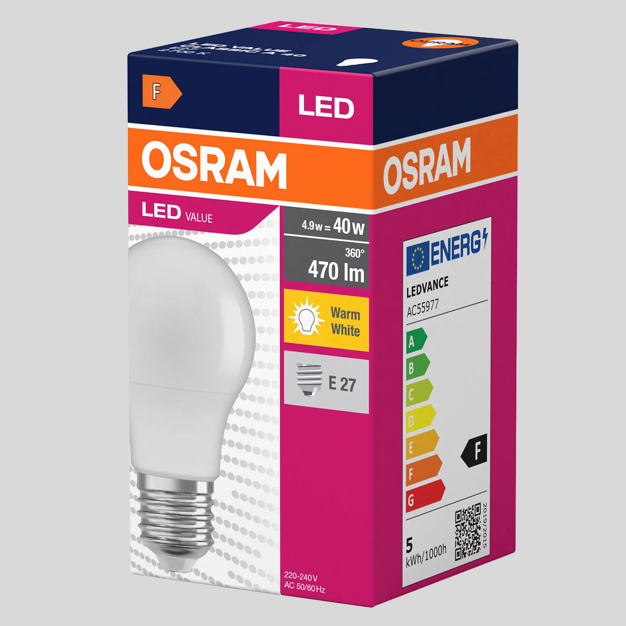 LED VALUE Bec 4.9W E27 - Image 2