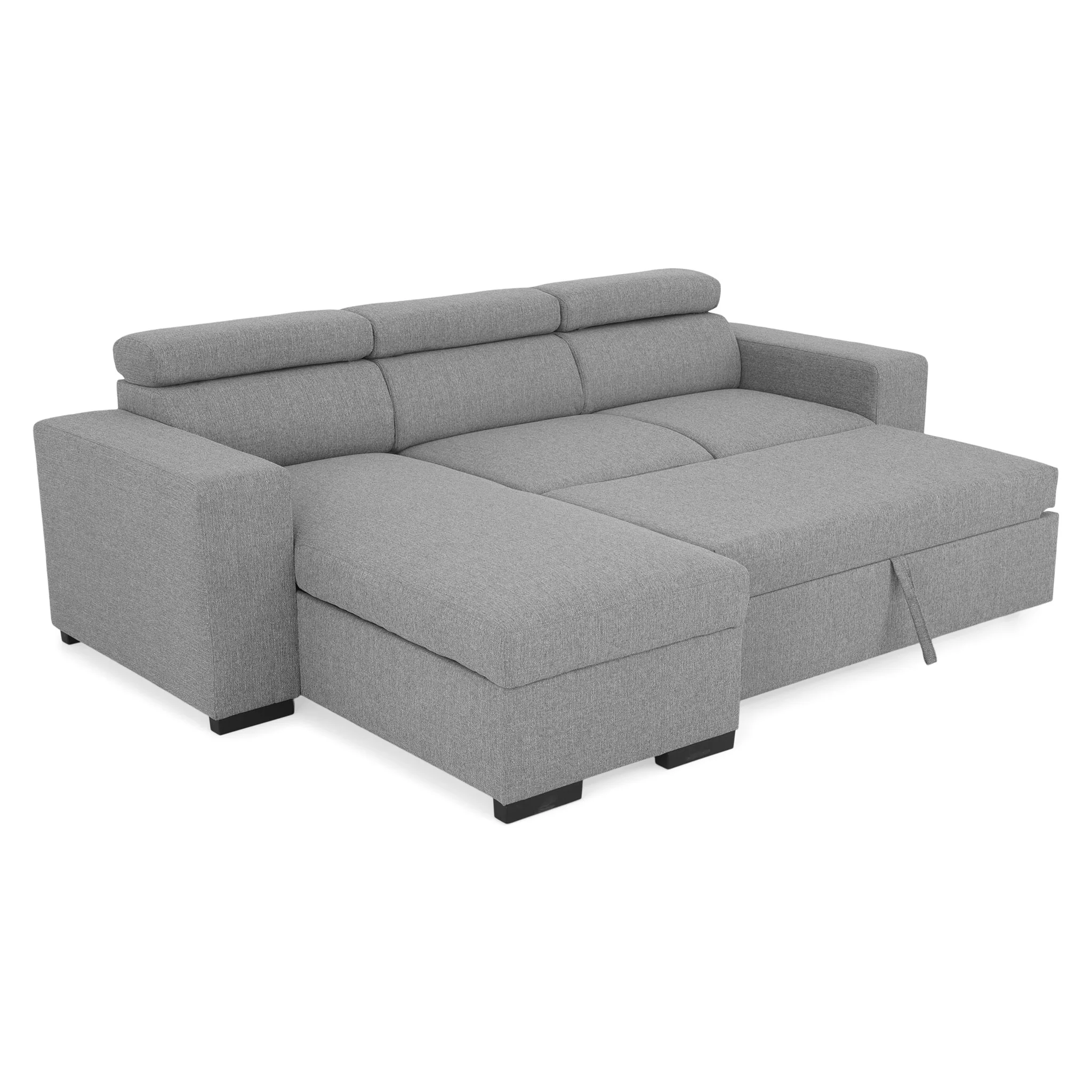 LUIRO Colțar extensibil, șezlong interschimbabil, ladă depozitare, mecanism tetiere, stofă - Image 15