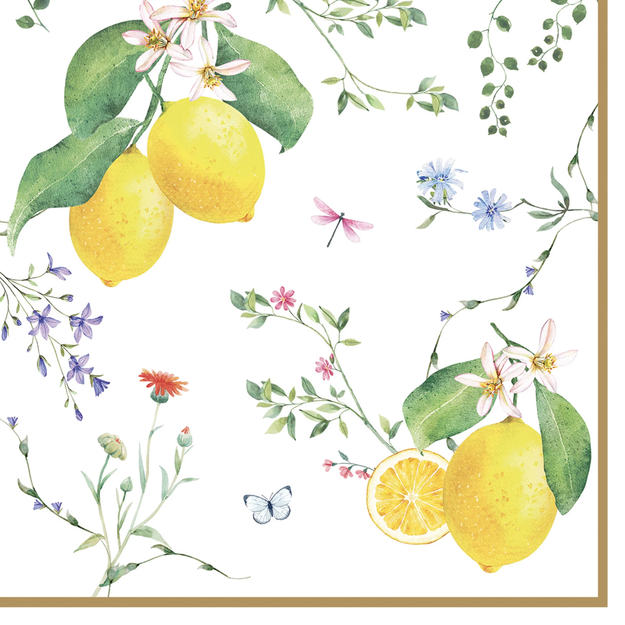 FLEURS CITRONS Set 20 șervețele
