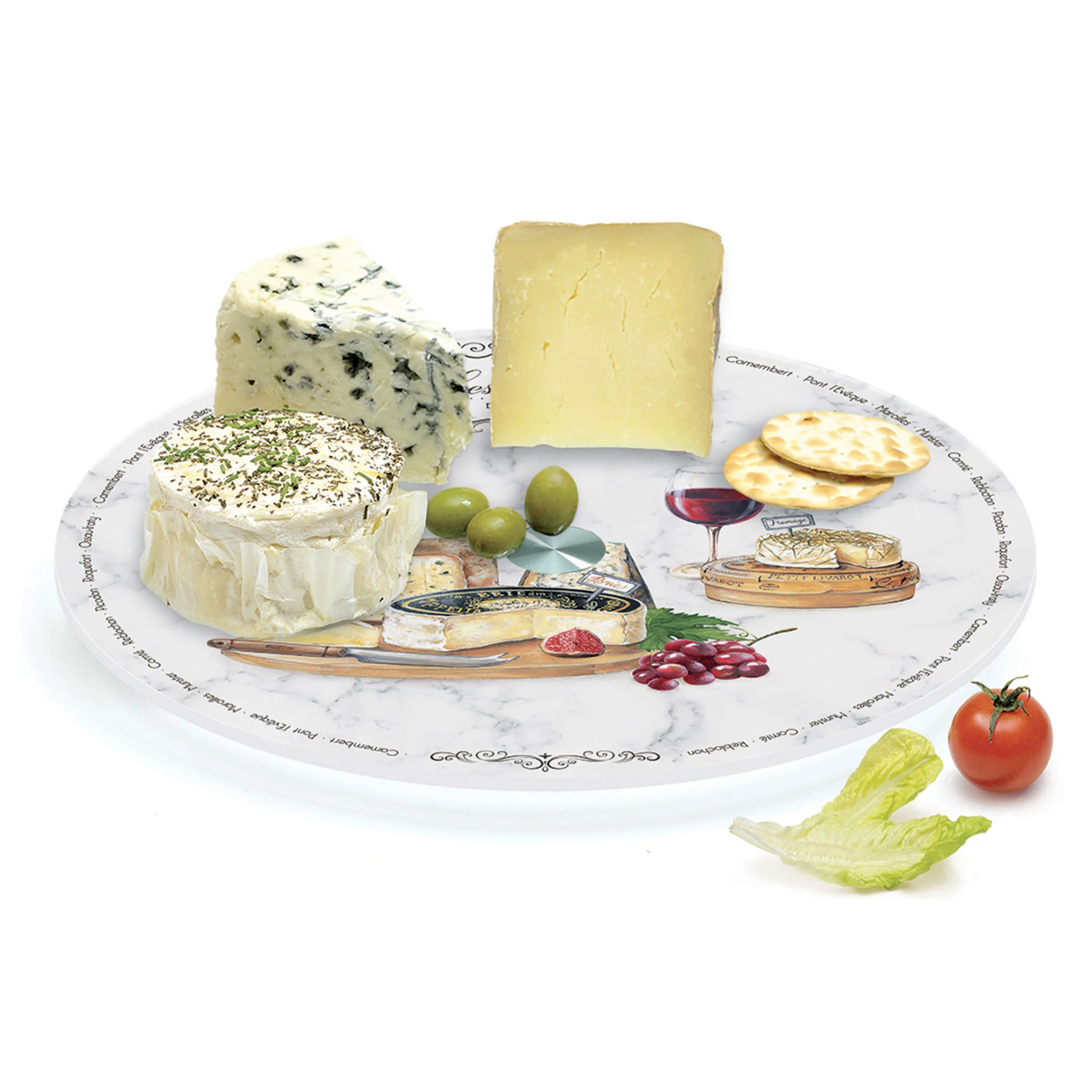 LES FROMAGES Platou servire rotativ, sticlă, D.32cm - Image 2