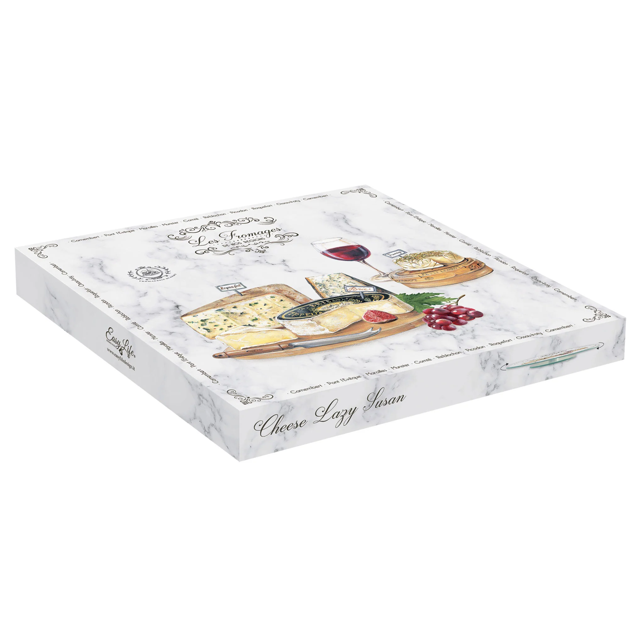 LES FROMAGES Platou servire rotativ, sticlă, D.32cm - Image 5