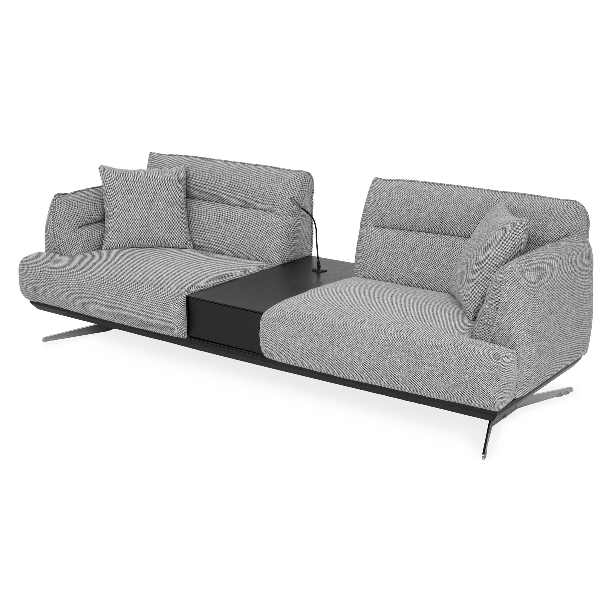ODENSE Canapea 2 locuri, 2 perne decorative și consolă incluse, stofă - Articol resigilat - Image 3