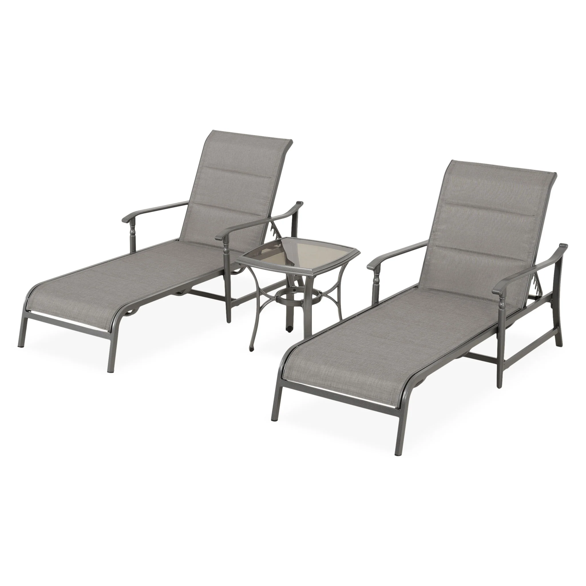 SOPHIA Set mobilier terasă/grădină, 2 șezlonguri și măsuță - Image 2