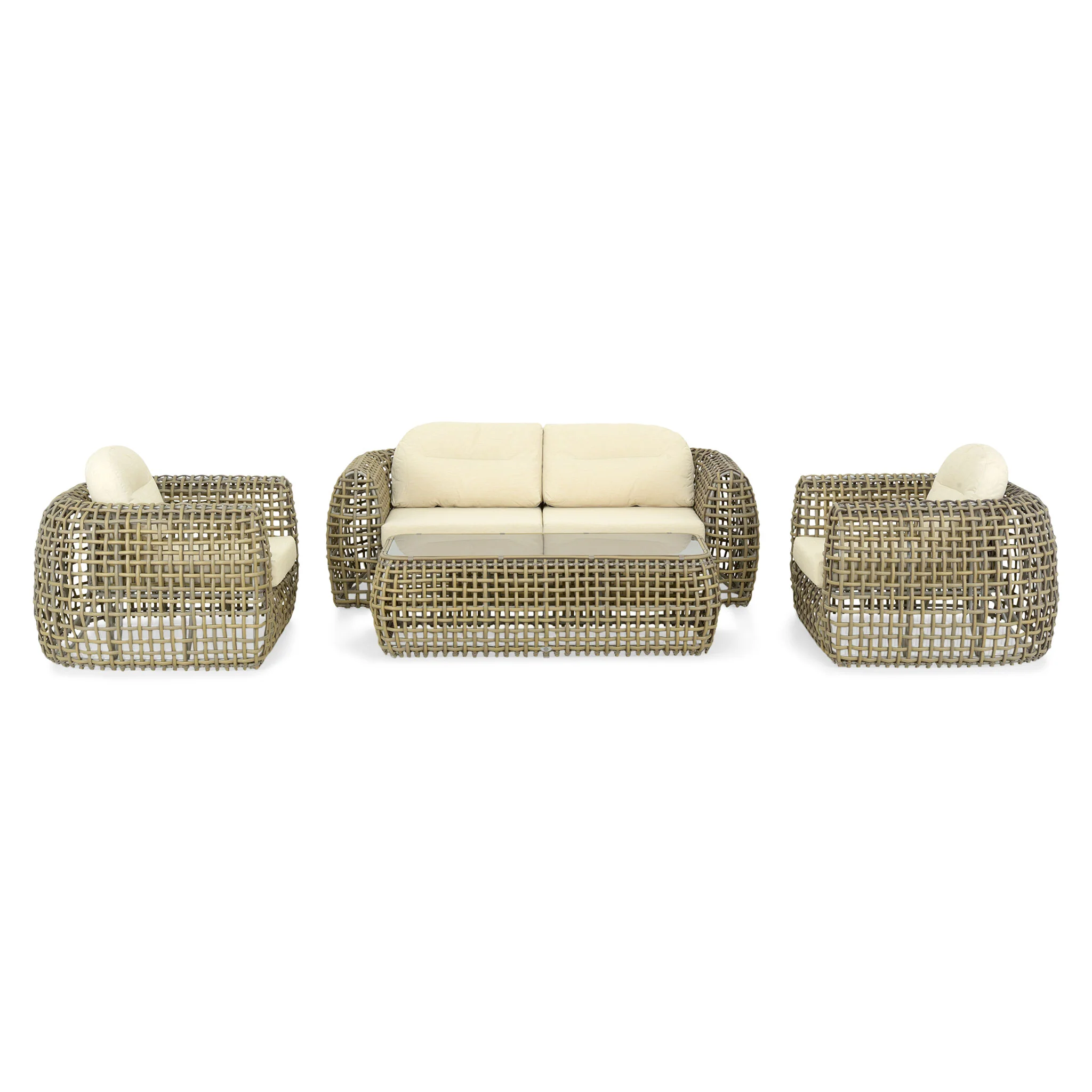 DINASTY Set mobilier terasă/grădină, 2 fotolii, canapea și măsuță - Image 28
