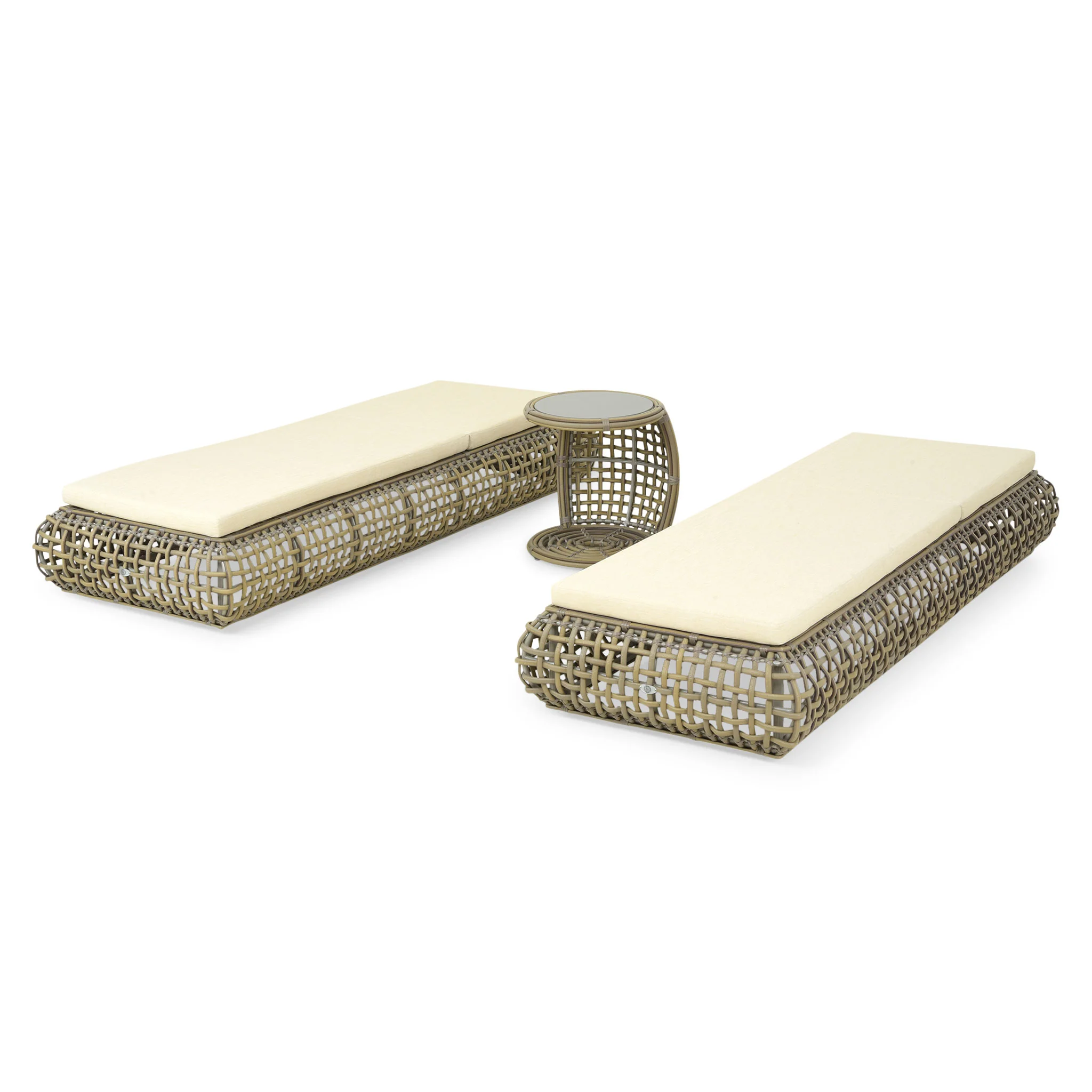 DINASTY Set mobilier terasă/grădină, 2 șezlonguri și măsuță - Image 2