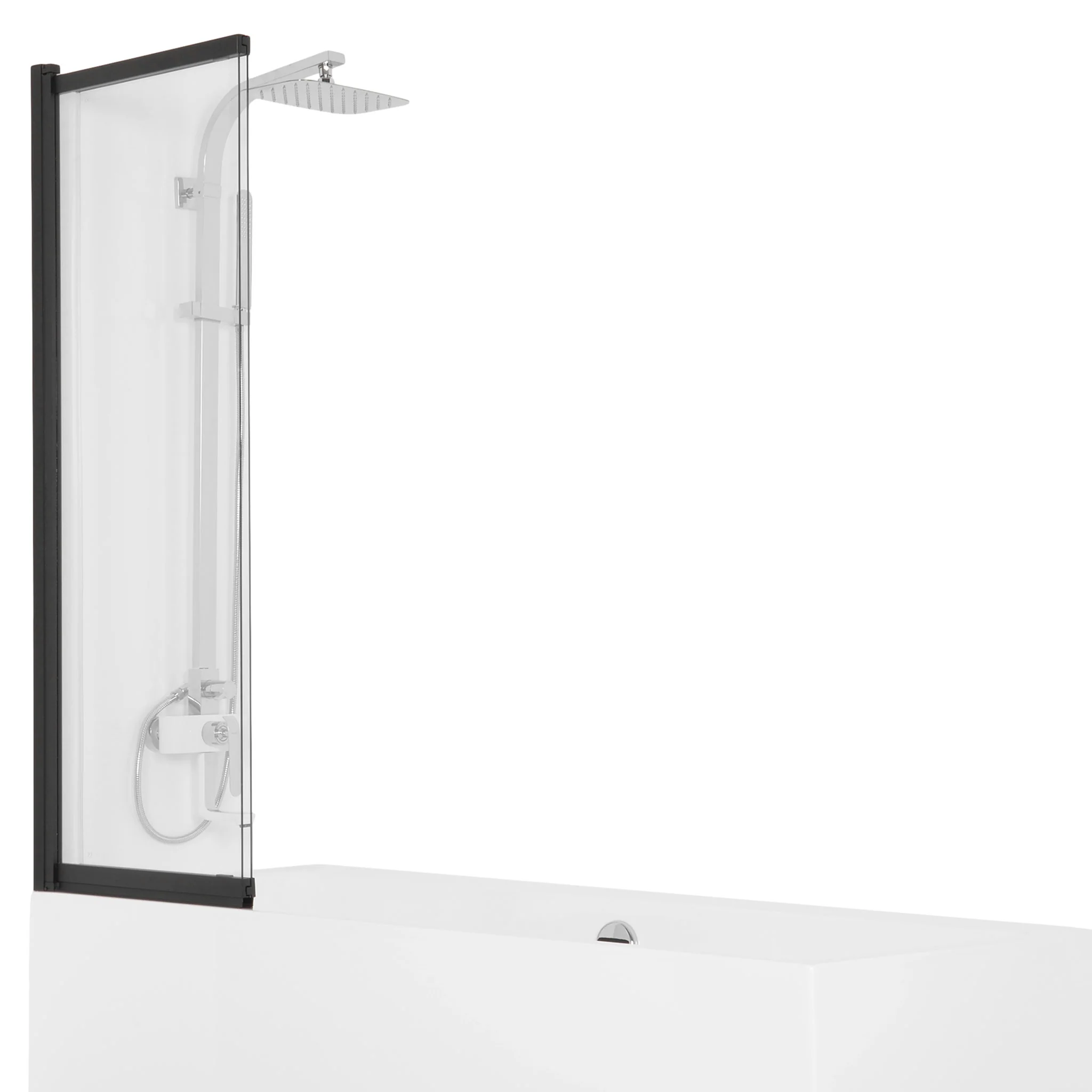 SOLVA Paravan cadă, 90x150cm, 2 elemente, sticlă clară - Image 17