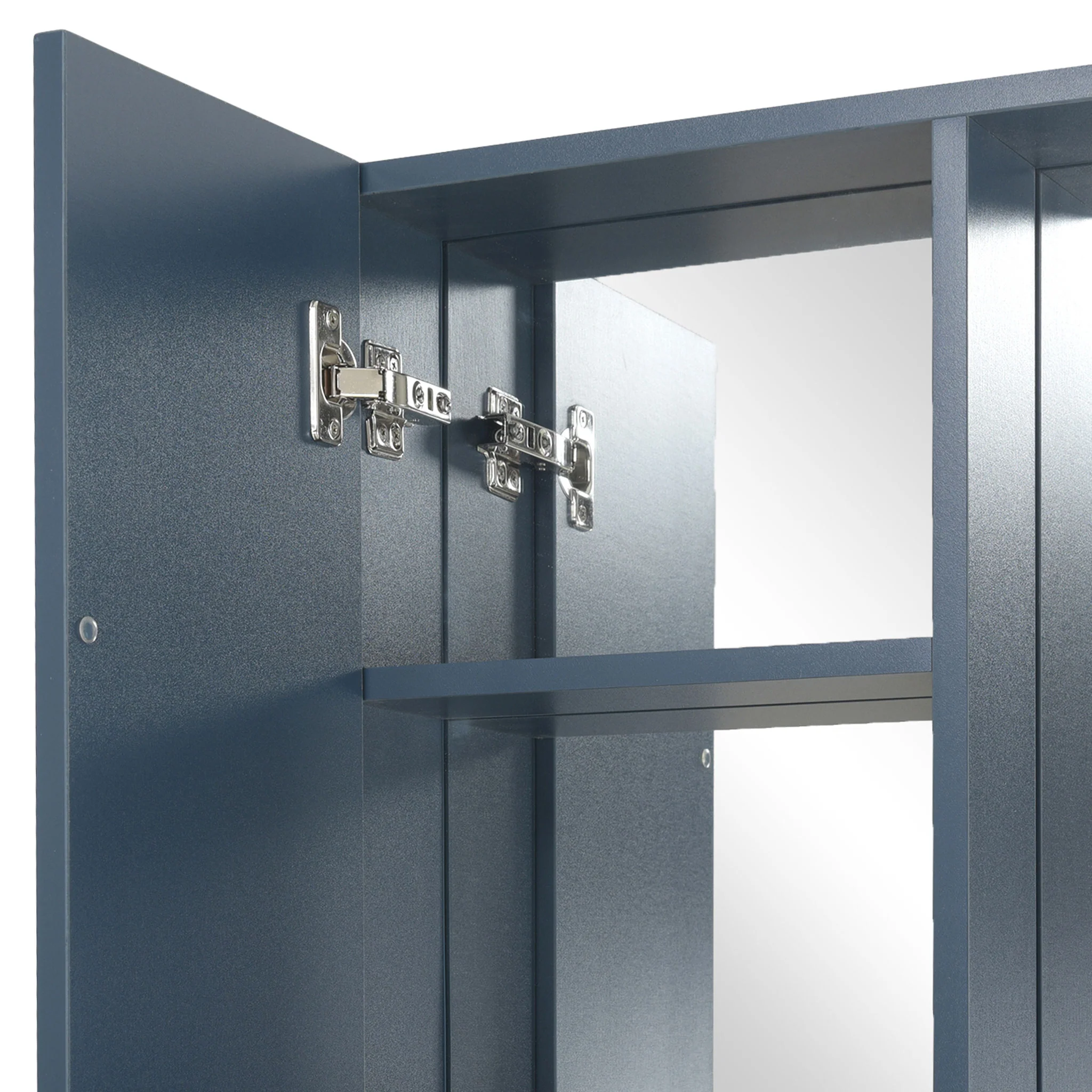 MARINE Set mobilier baie, mască lavoar 2 sertare, lavoar ceramică și dulap baie suspendat cu oglindă - Image 9