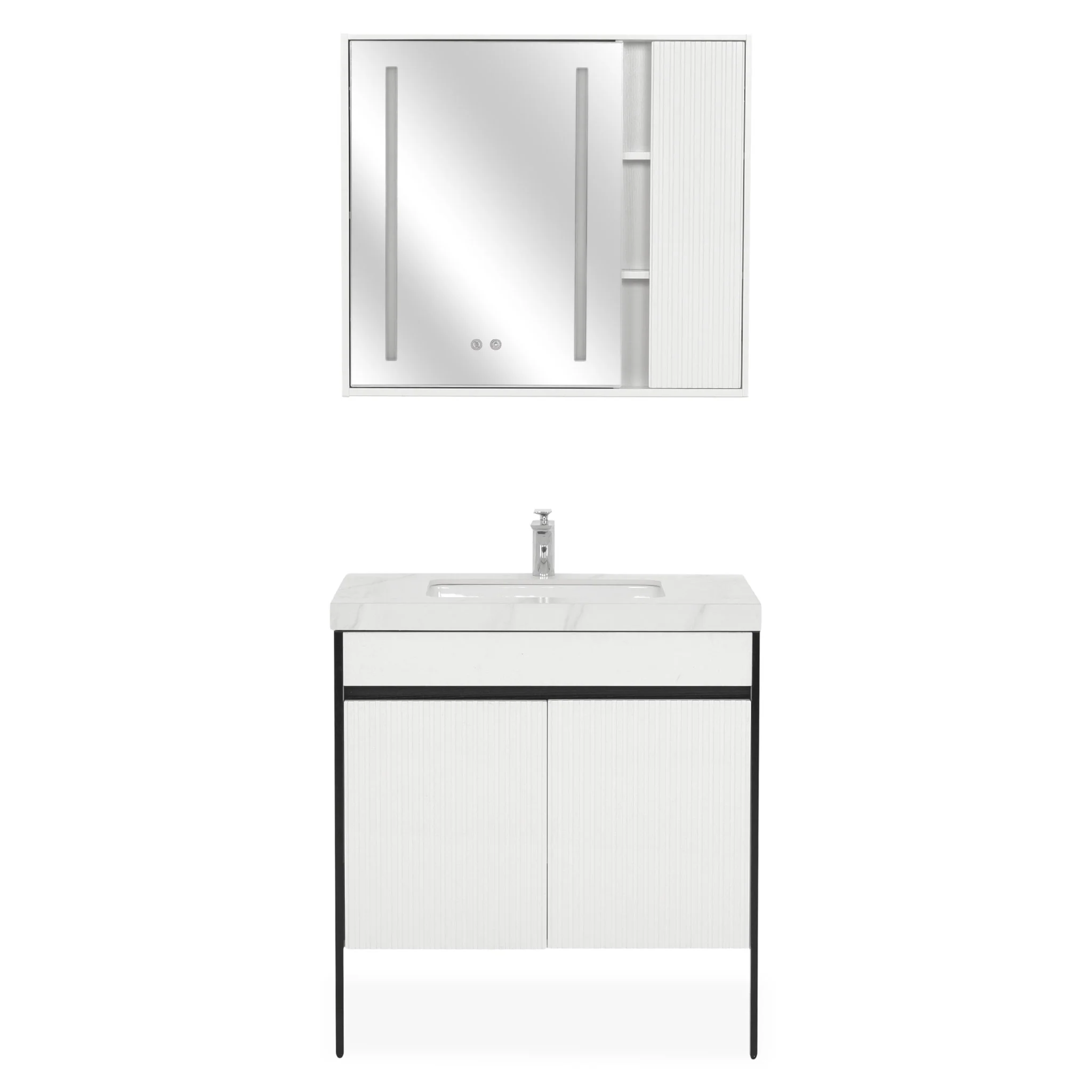 ARTICA Set mobilier baie, mască lavoar, lavoar și dulap baie suspendat