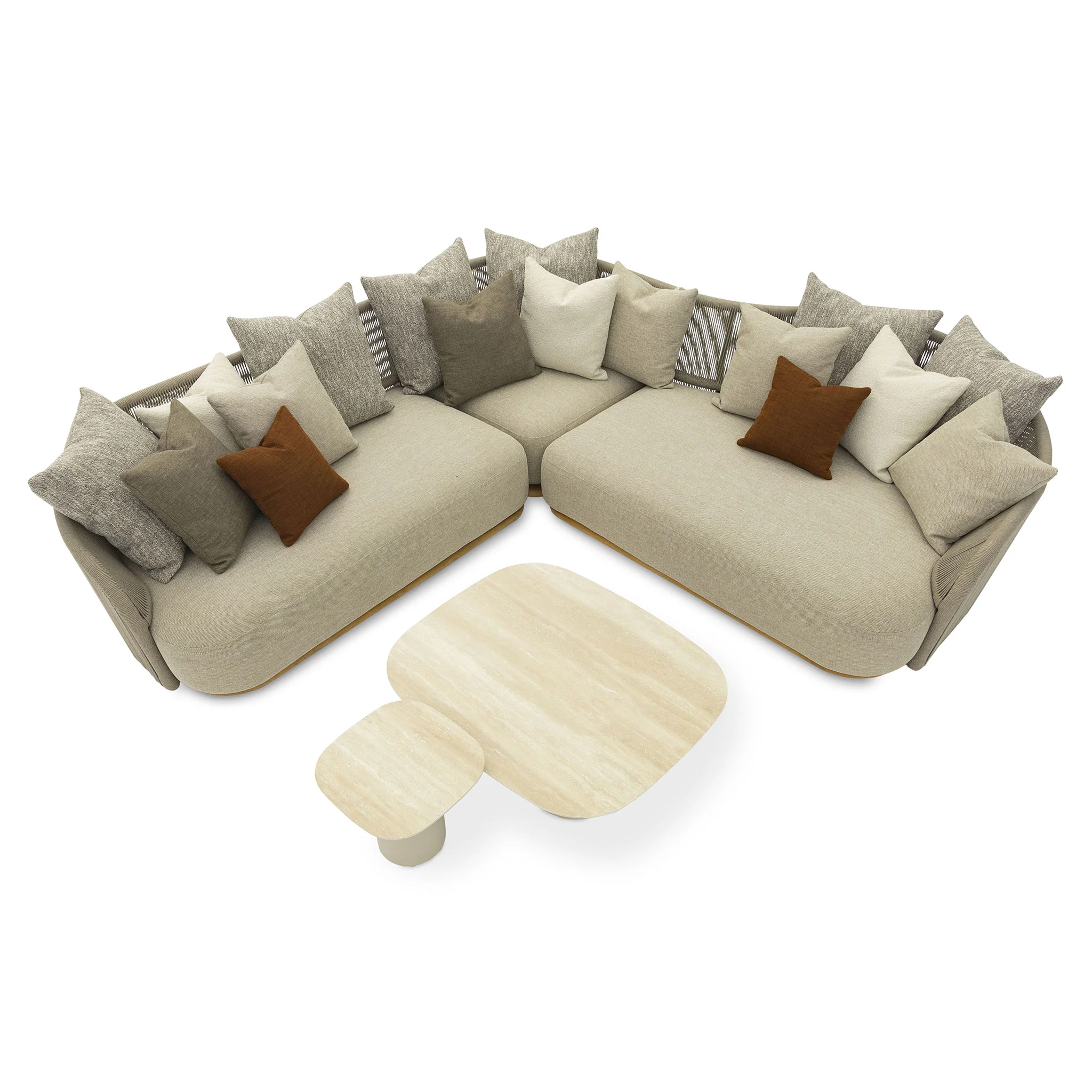 WAVE Set mobilier terasă/grădină, colțar 3 piese și 2 măsuțe cafea - Image 5