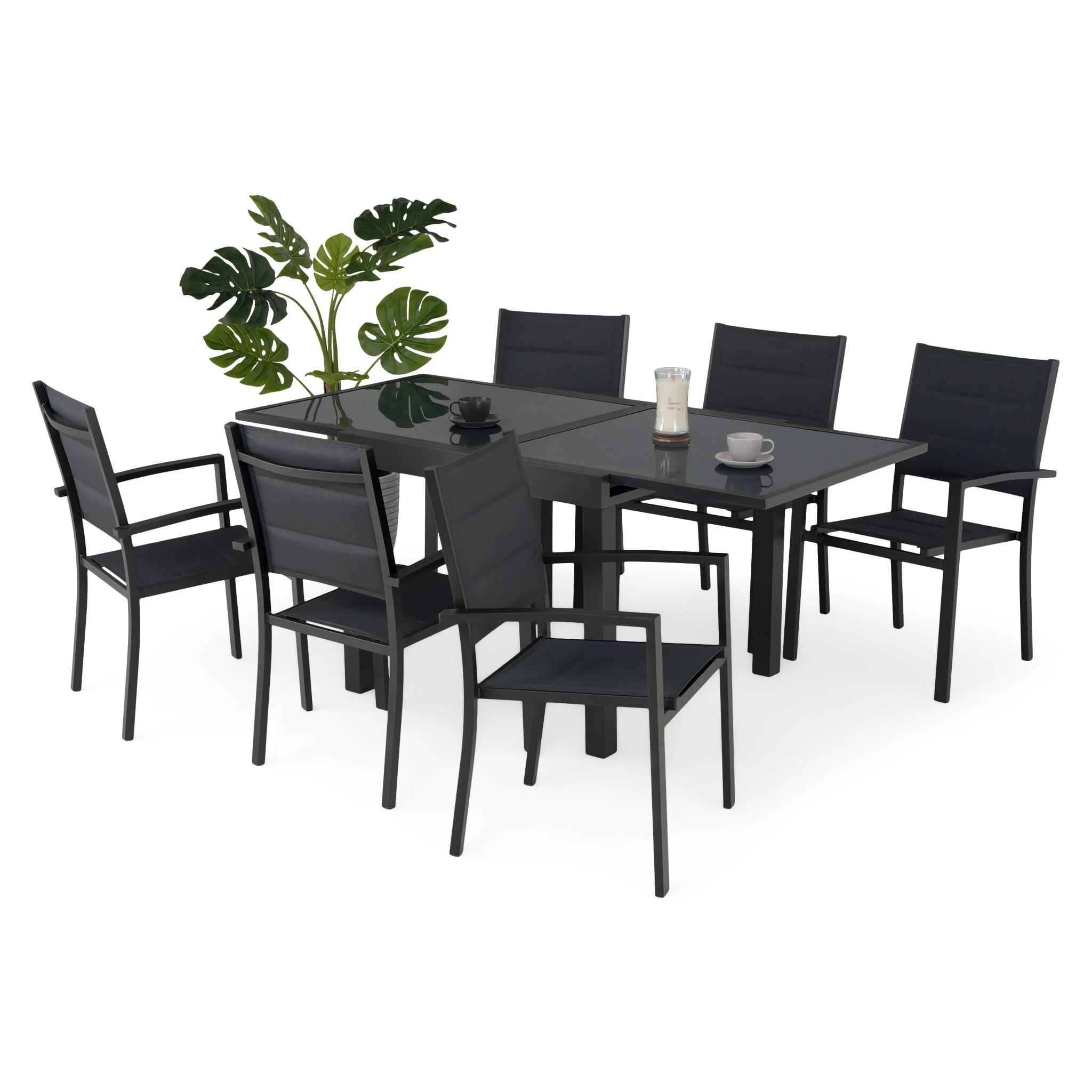 LUCCA Set mobilier terasă/grădină, 6 scaune și masă extensibilă - Image 10