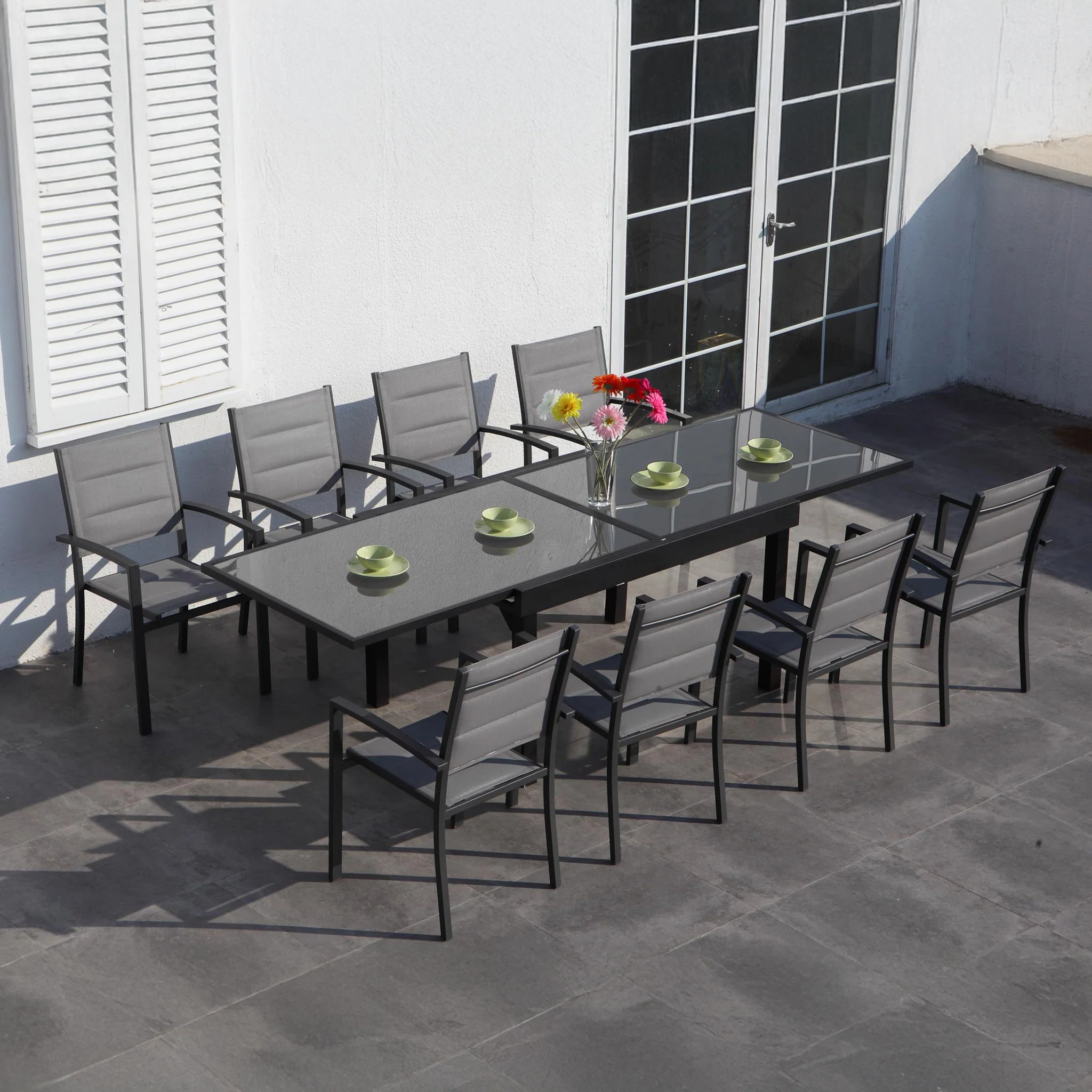 LUCCA Set mobilier terasă/grădină, 8 scaune și masă extensibilă - Image 4