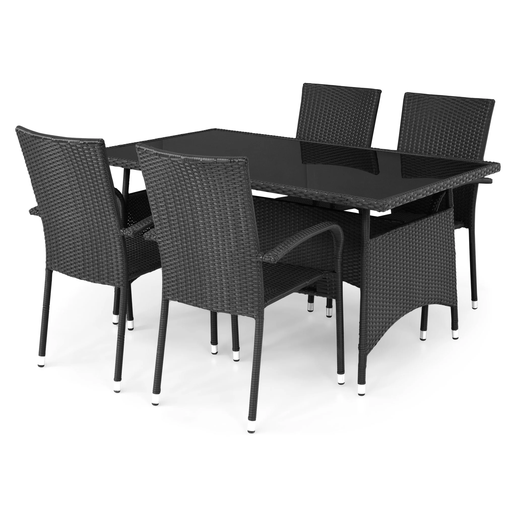 PRESLEY Set mobilier grădină/terasă, masă și 4 scaune suprapozabile - Image 2