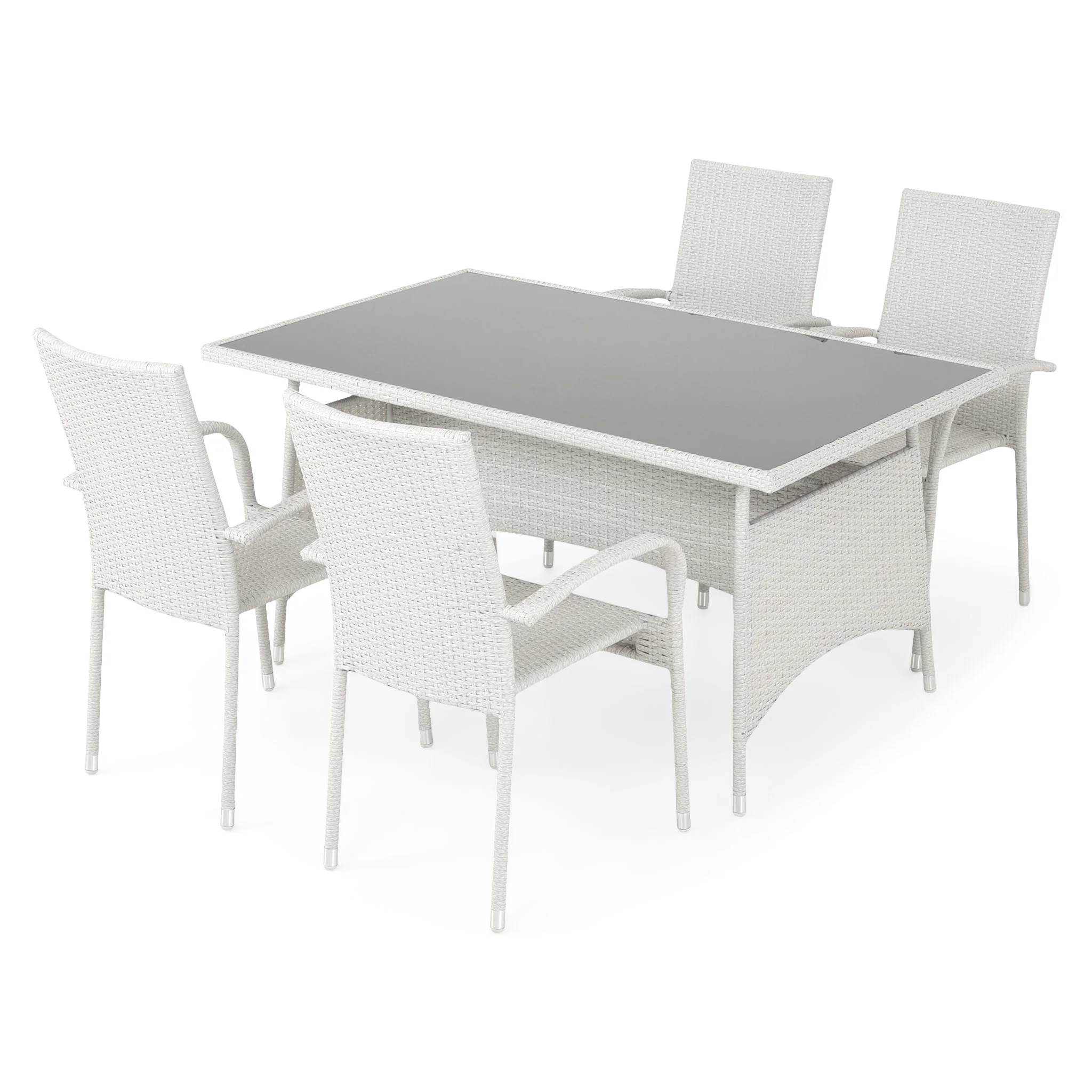 PRESLEY Set mobilier grădină/terasă, masă și 4 scaune suprapozabile - Image 7