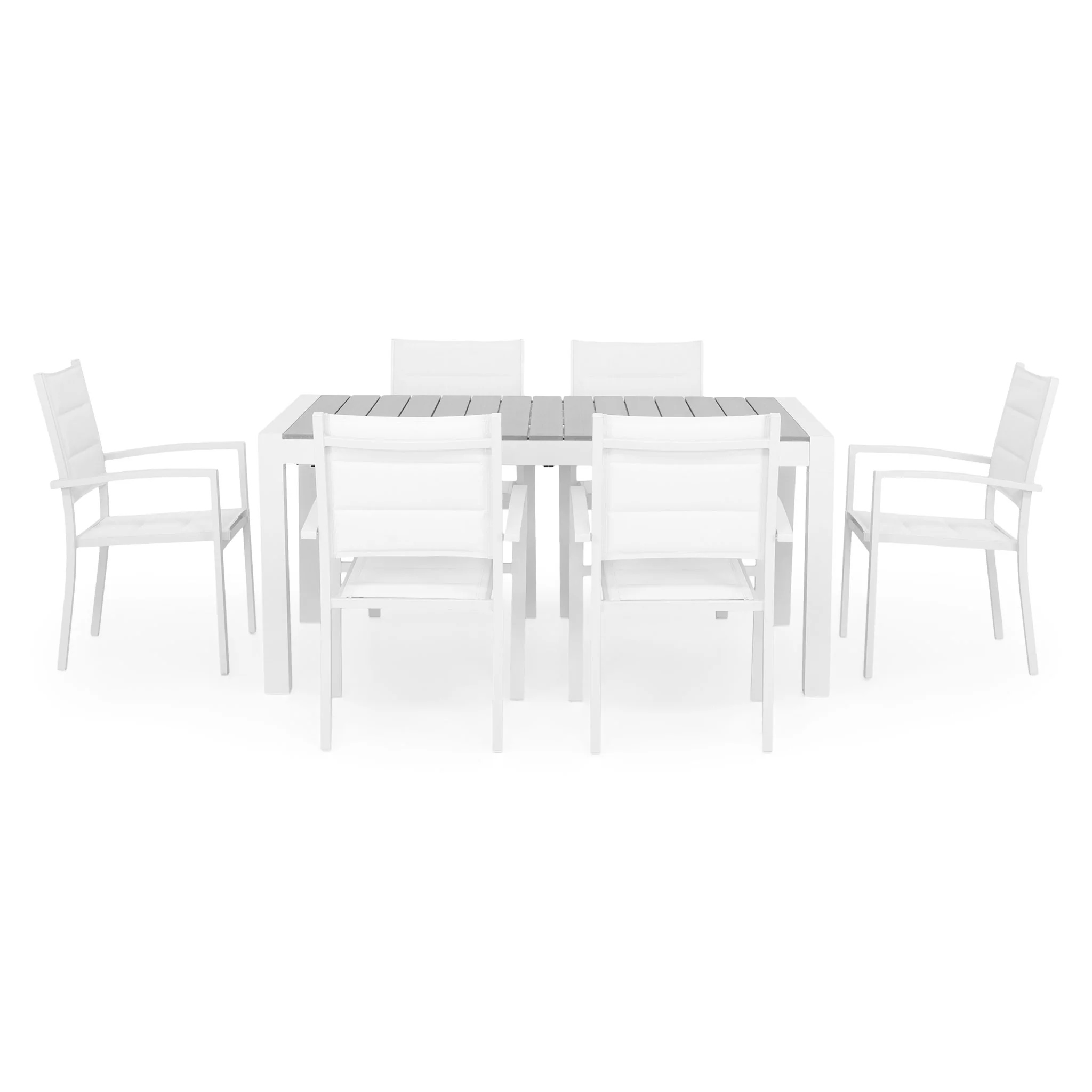 ENCORE/DRESDEN Set mobilier terasă/grădină, 6 scaune și masă extensibilă