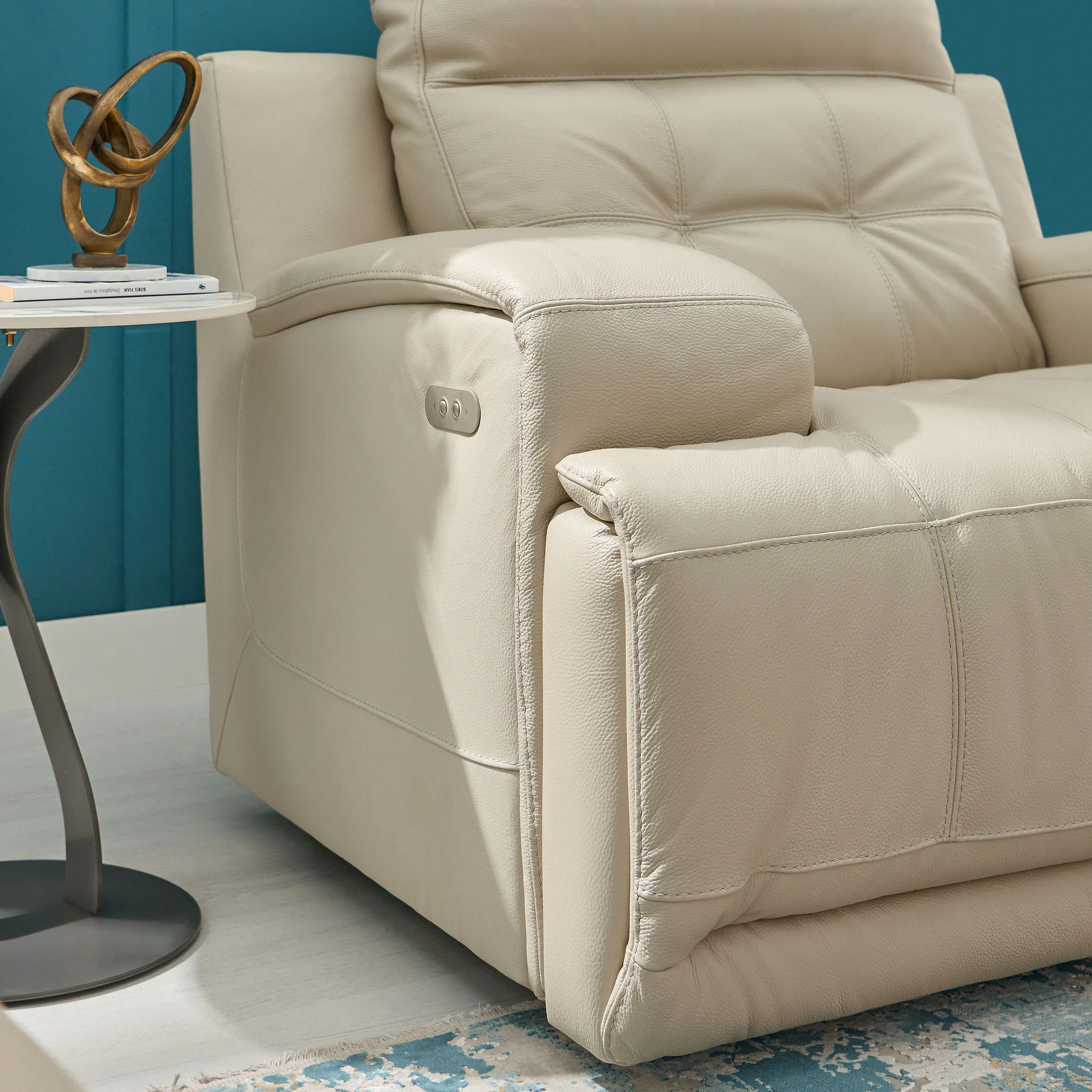 SANTIAGO Fotoliu cu recliner electric, piele - Image 6