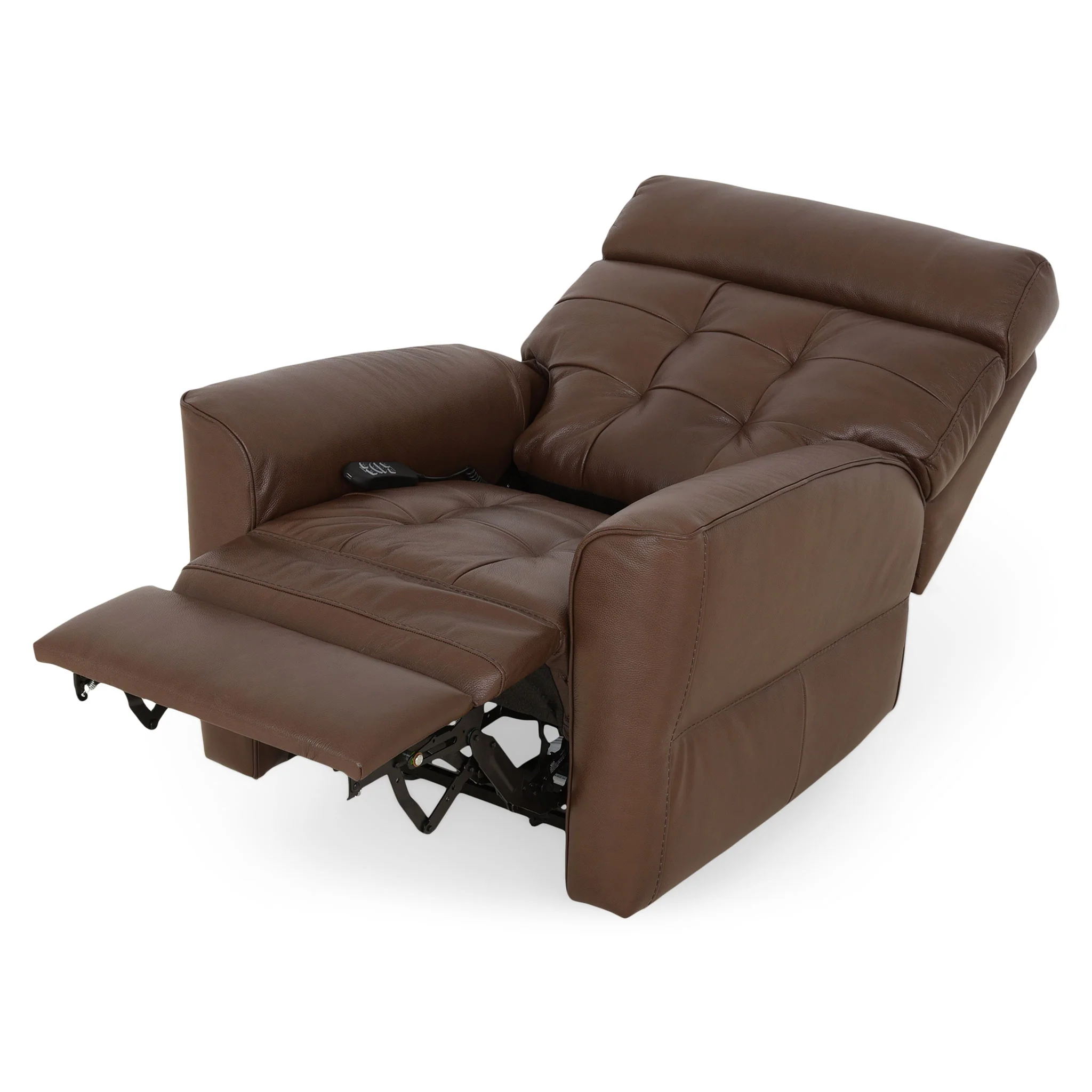 SIMSON Fotoliu cu recliner și mecanism tetieră, piele - Image 7