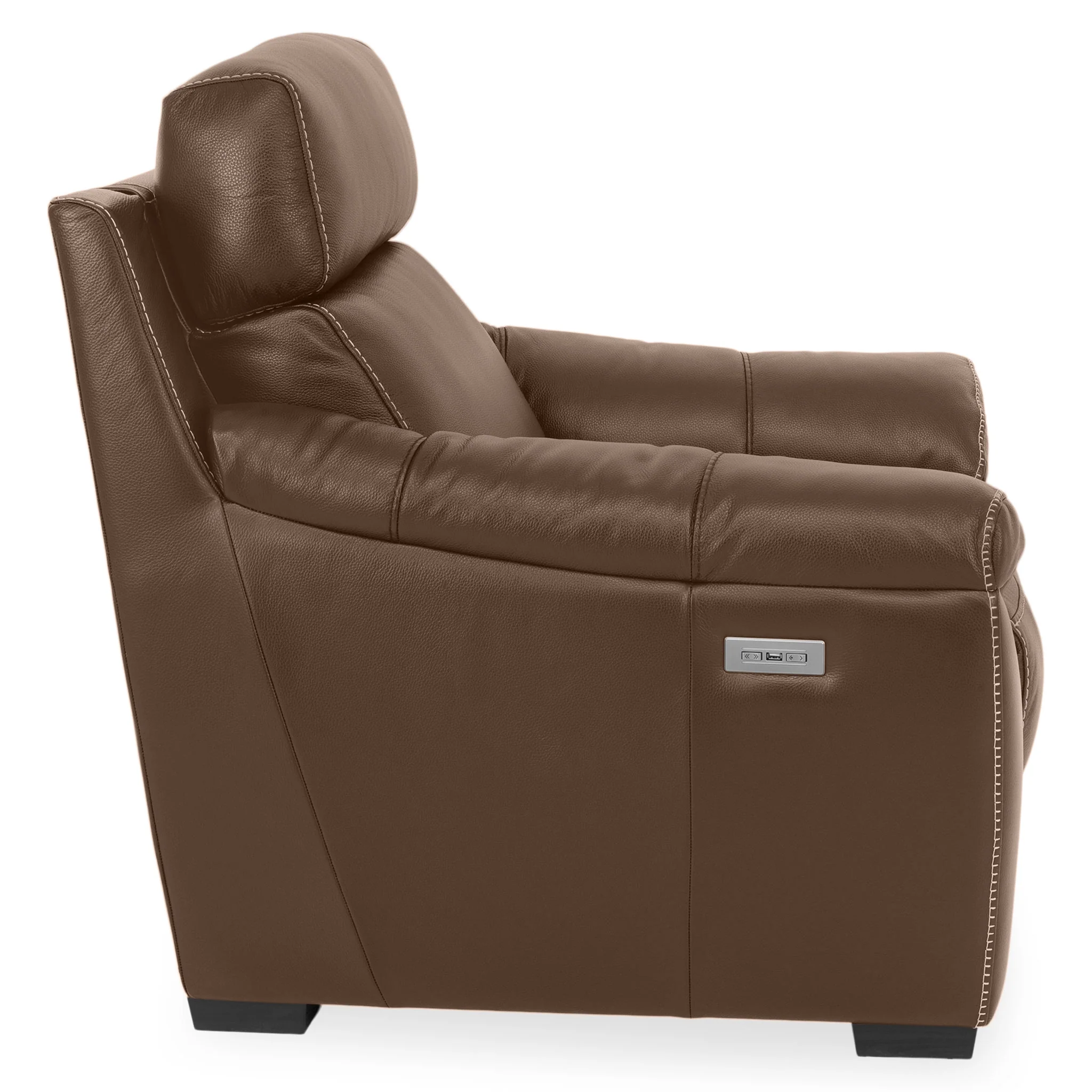 THOMSON Fotoliu cu recliner electric și mecanism tetieră, piele - Image 86