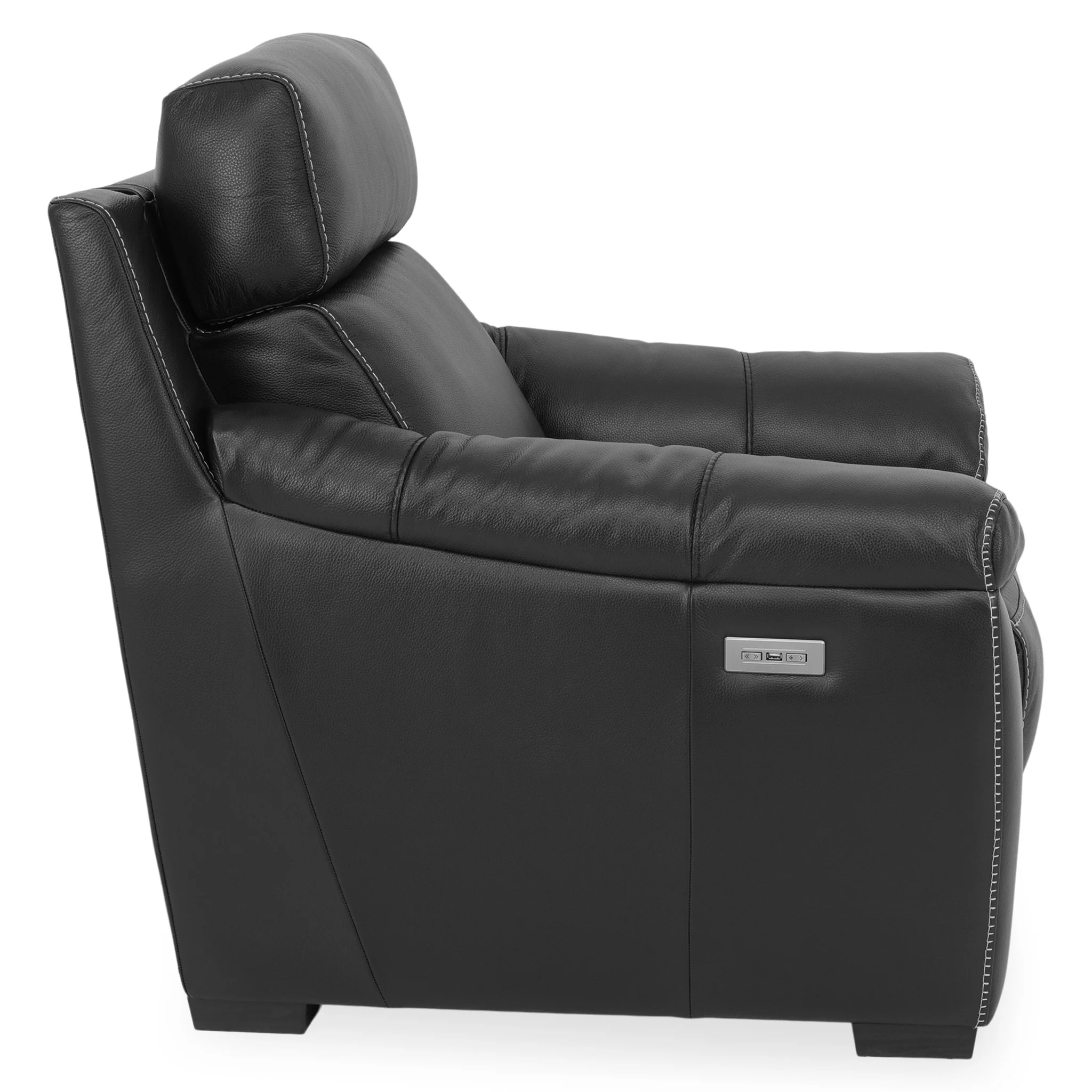 THOMSON Fotoliu cu recliner electric și mecanism tetieră, piele - Image 9