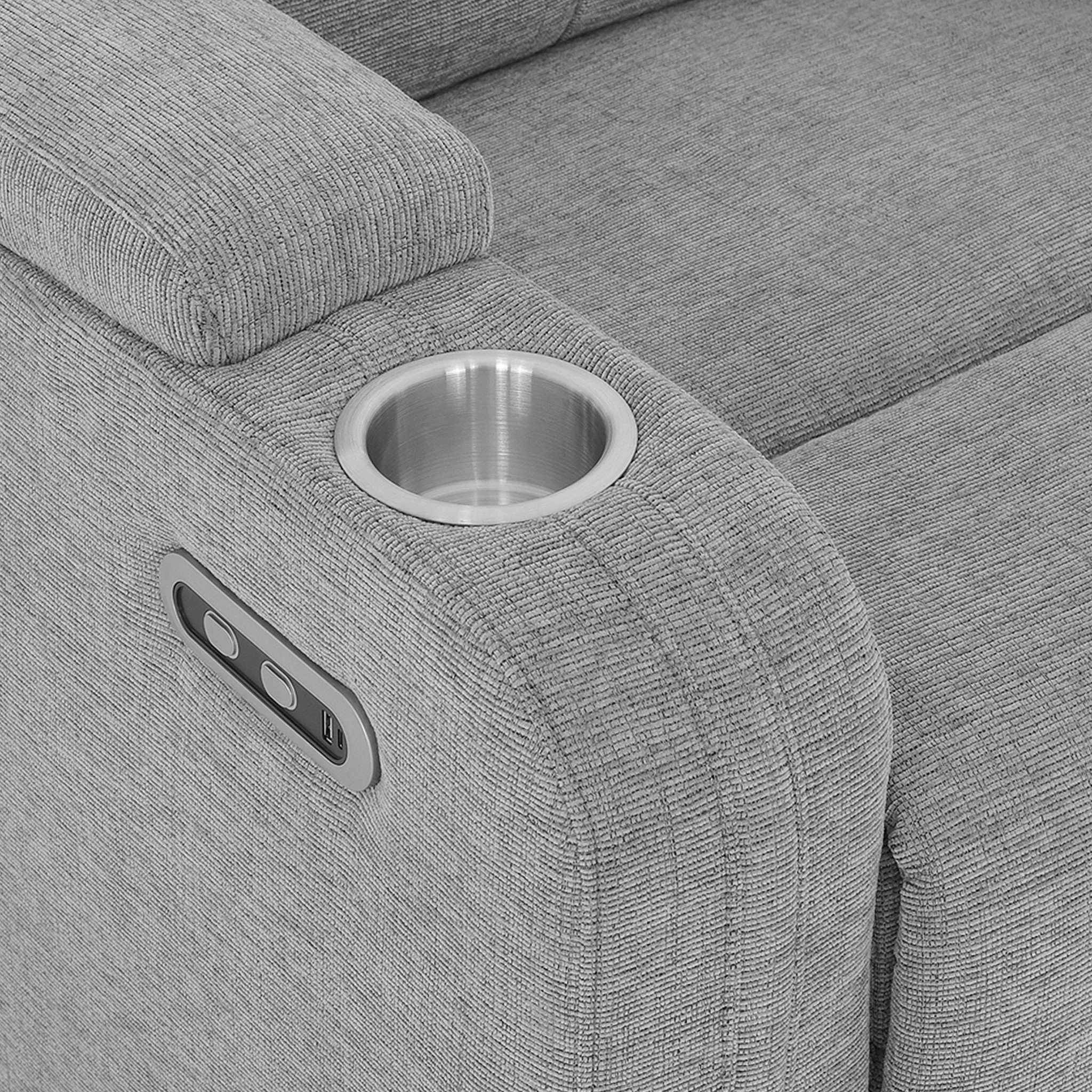PARKER Fotoliu cu recliner electric și balans, suport pahare, stofă - Image 15