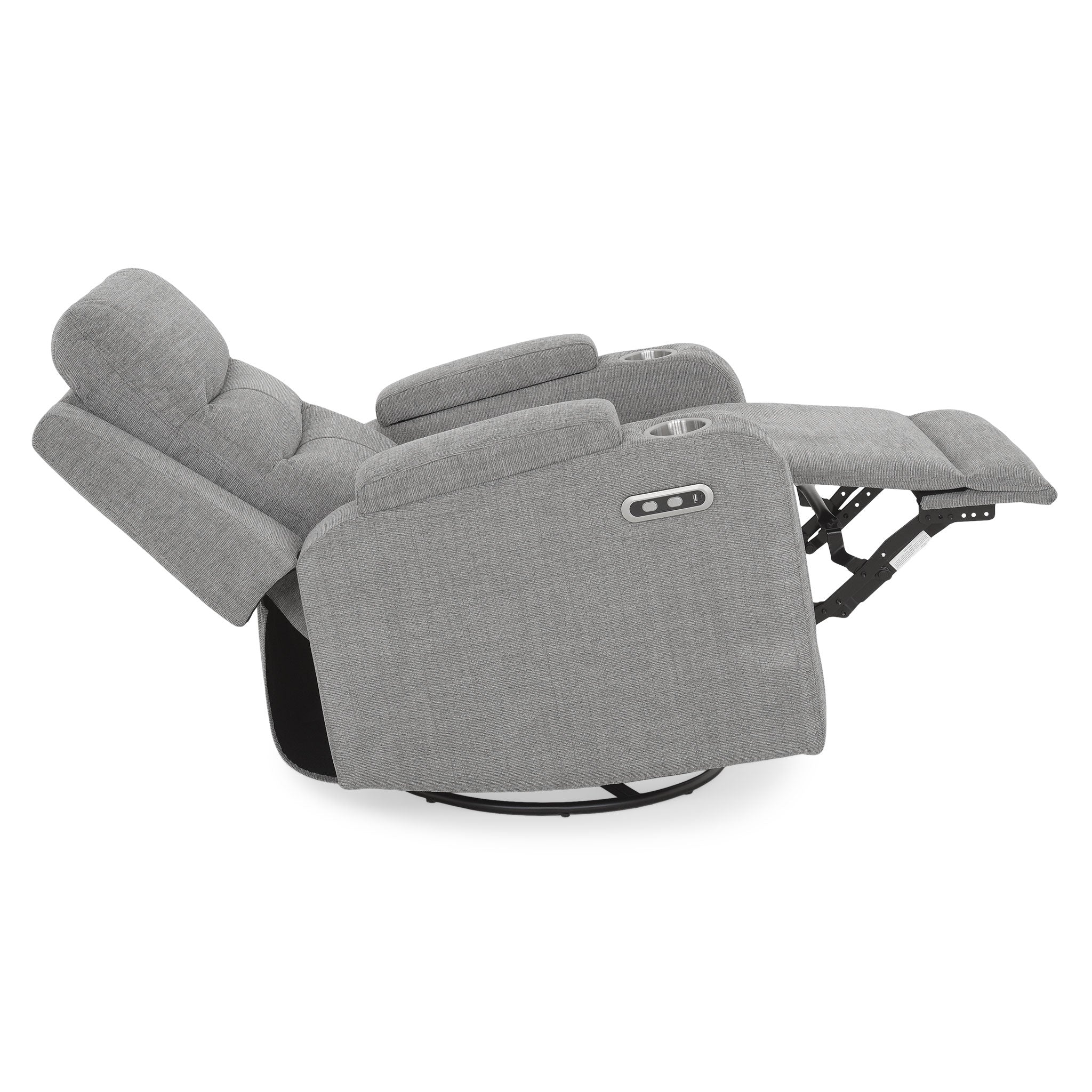 PARKER Fotoliu cu recliner electric și balans, suport pahare, stofă - Image 9