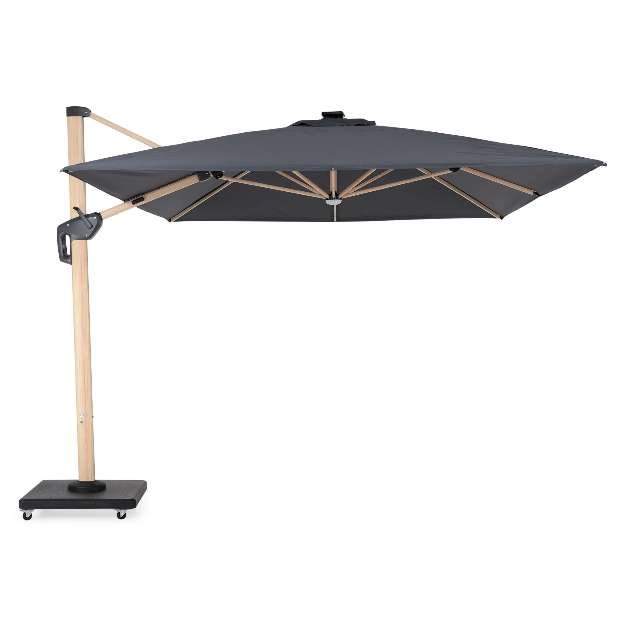 LUX WOOD Umbrelă cu LED, bază inclusă, 300x400cm