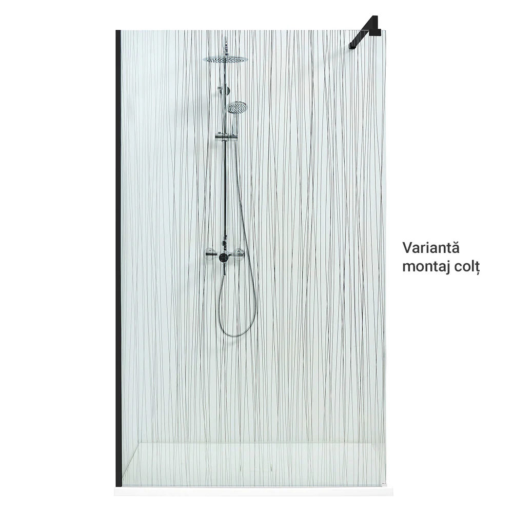 LIBERTY Sistem duș, 116x200cm, sticlă, dungi decorative verticale - Image 3