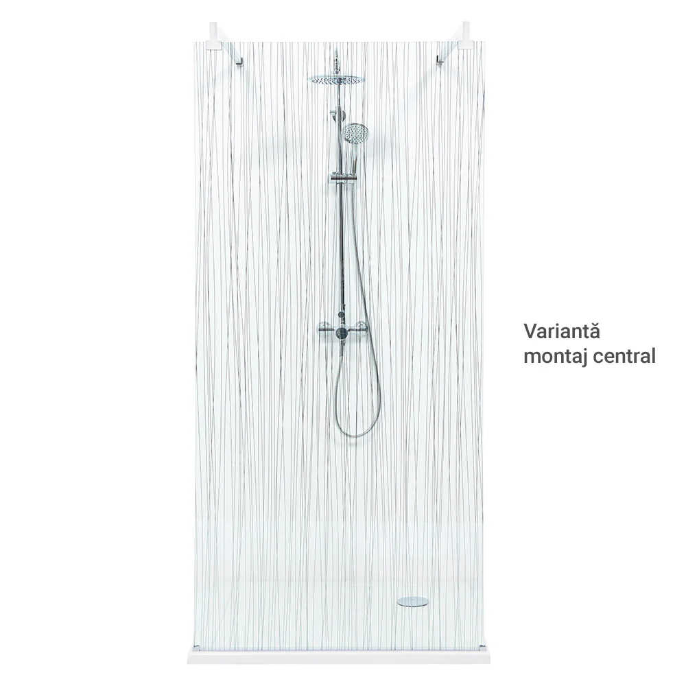 LIBERTY Sistem duș, 96x200cm, sticlă, dungi decorative verticale - Image 3